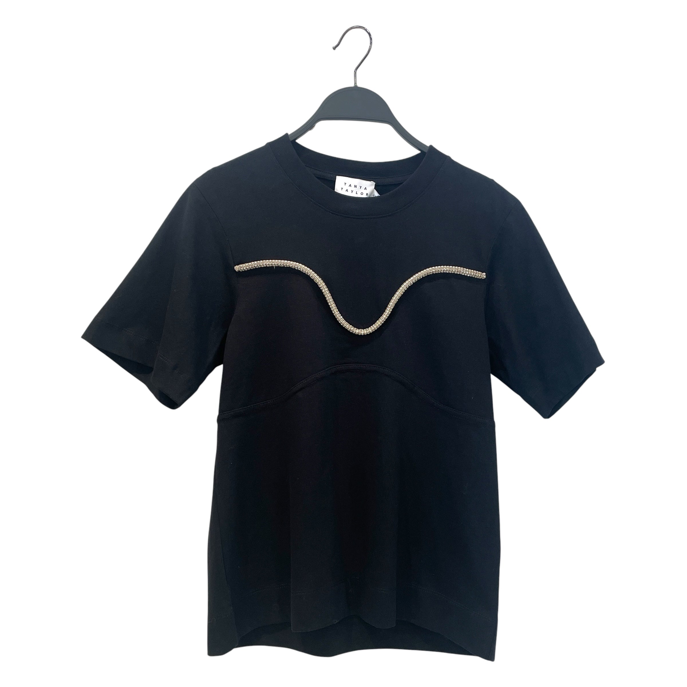 TANYA TAYLOR/T-Shirt/XS/Cotton/BLK/LENORAH TOP view 1