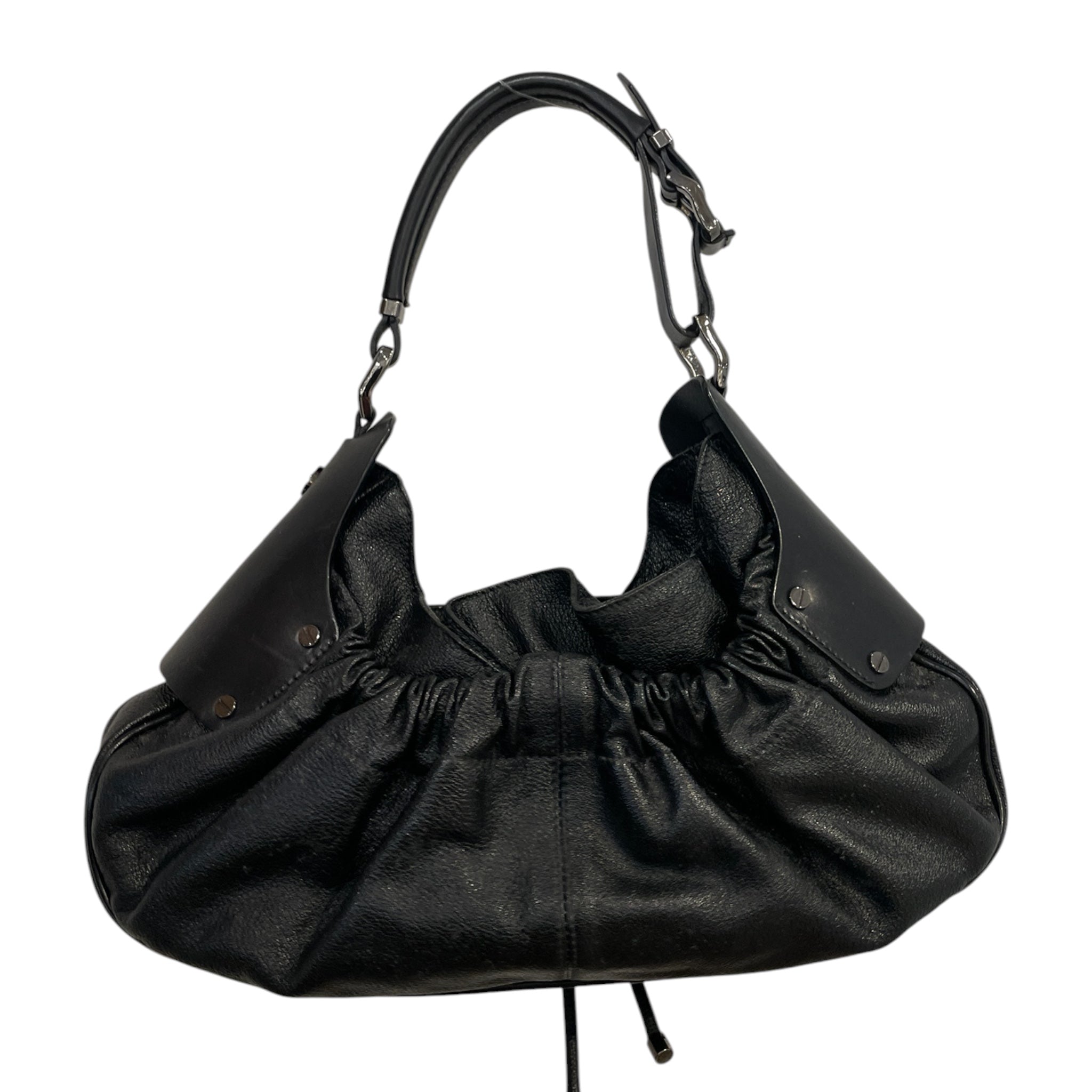 BURBERRY/Bag/Leather/BLK/WARRIOR HOBO DRAWSTRING view 2