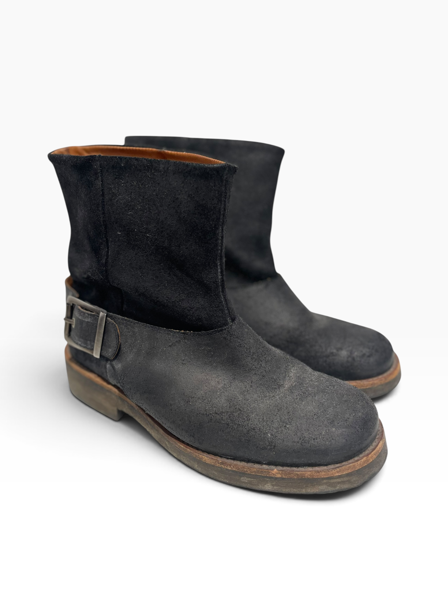 Maison Martin Margiela/Western Boots/EU 37.5/Suede/BLK/Ankle Strap view 1