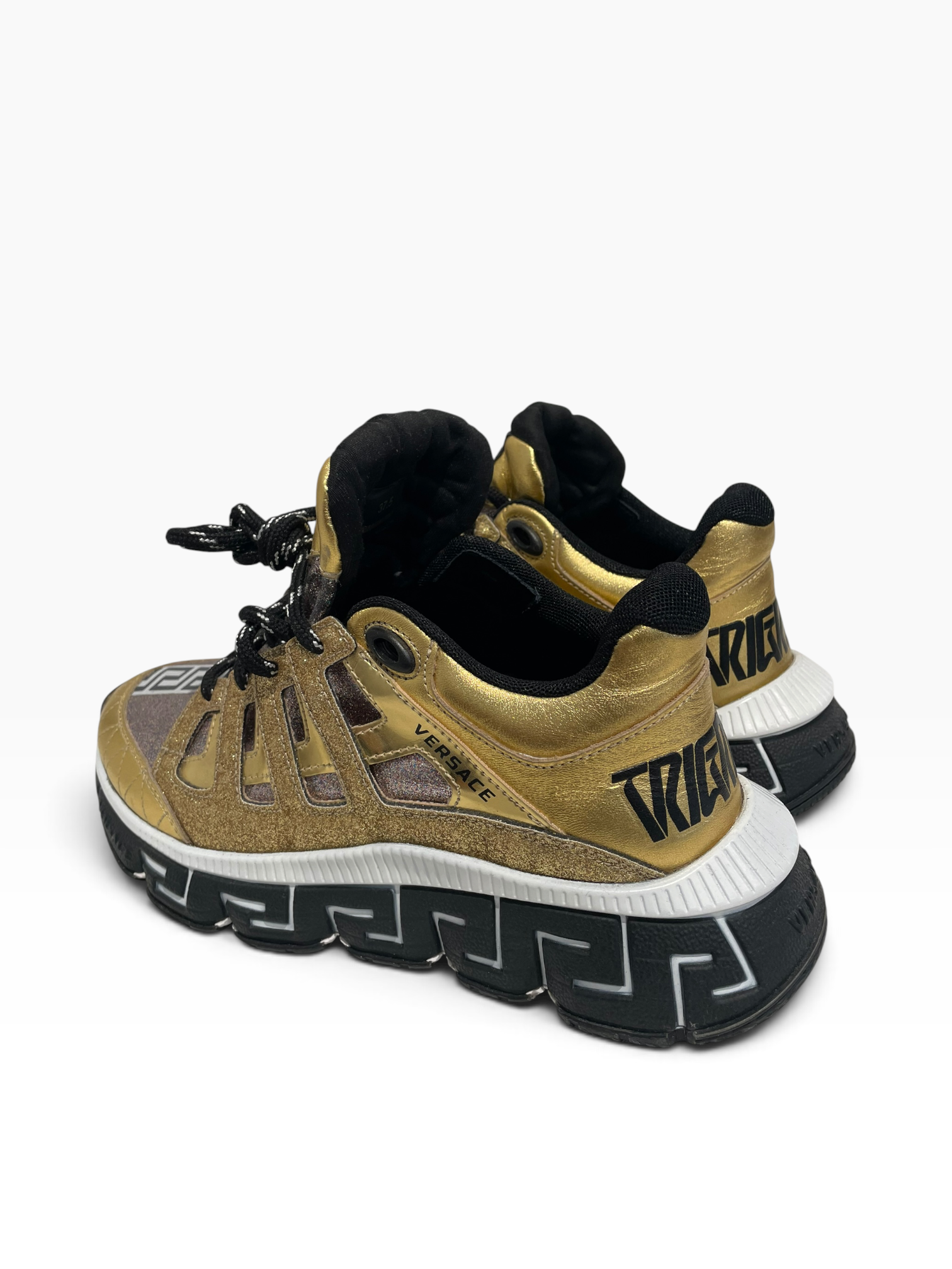 VERSACE/Low-Sneakers/EU 37.5/Glitter/GLD/Trigeca Gold and Pink Glitter view 2