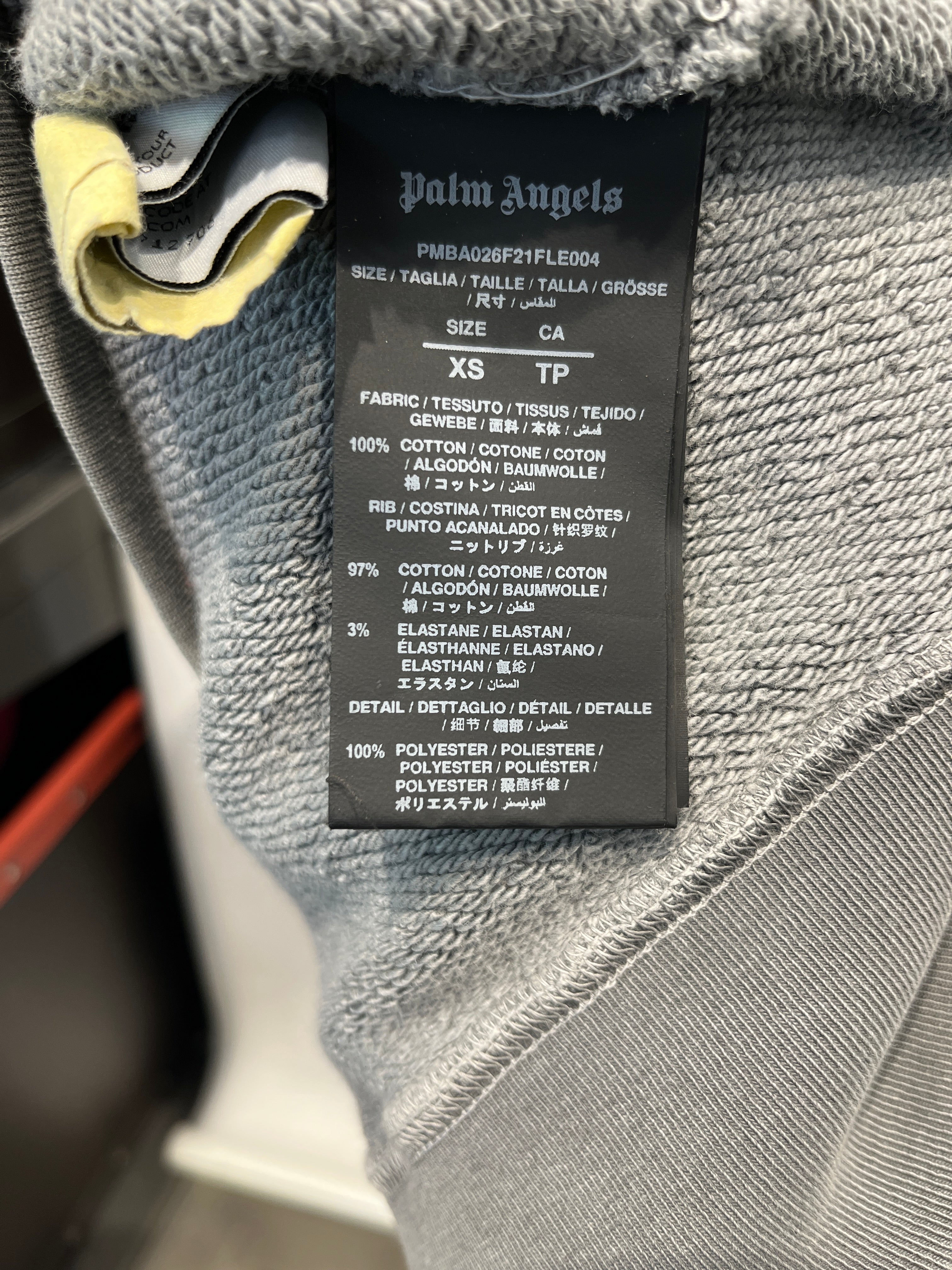 Palm Angels/Sweatshirt/XS/Cotton/GRY/PALM ANGELS ON CHEST view 4