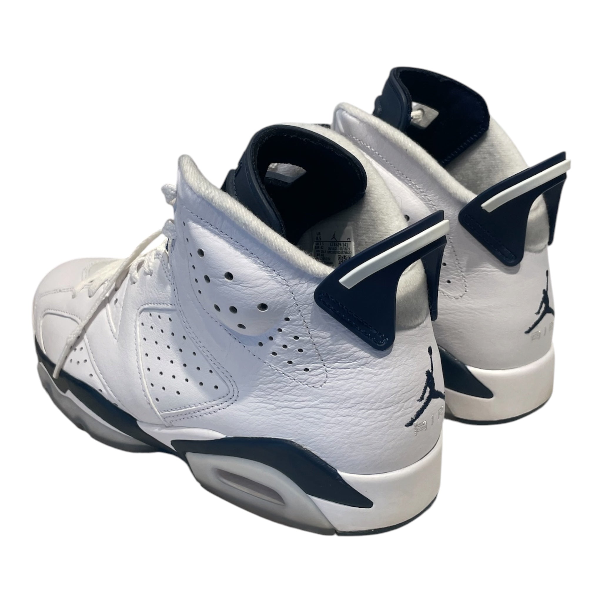 JORDAN BRAND/Hi-Sneakers/US 8.5/WHT/Retro 6 'Midnight Navy' view 2