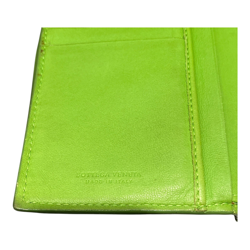 BOTTEGA VENETA/Bifold Wallet/Leather/GRN/INTRECCIATO WOVEN
