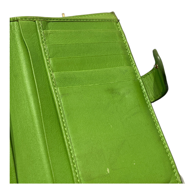 BOTTEGA VENETA/Bifold Wallet/Leather/GRN/INTRECCIATO WOVEN