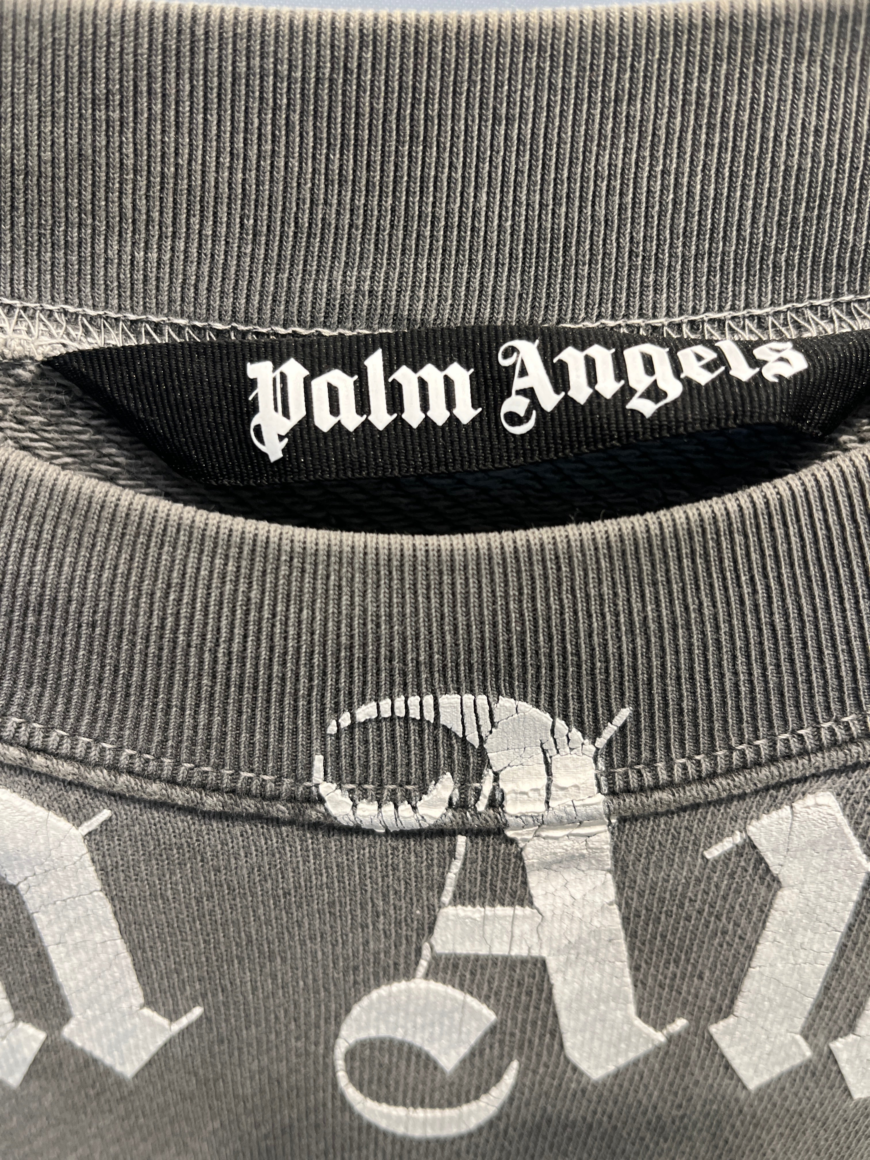 Palm Angels/Sweatshirt/XS/Cotton/GRY/PALM ANGELS ON CHEST view 3