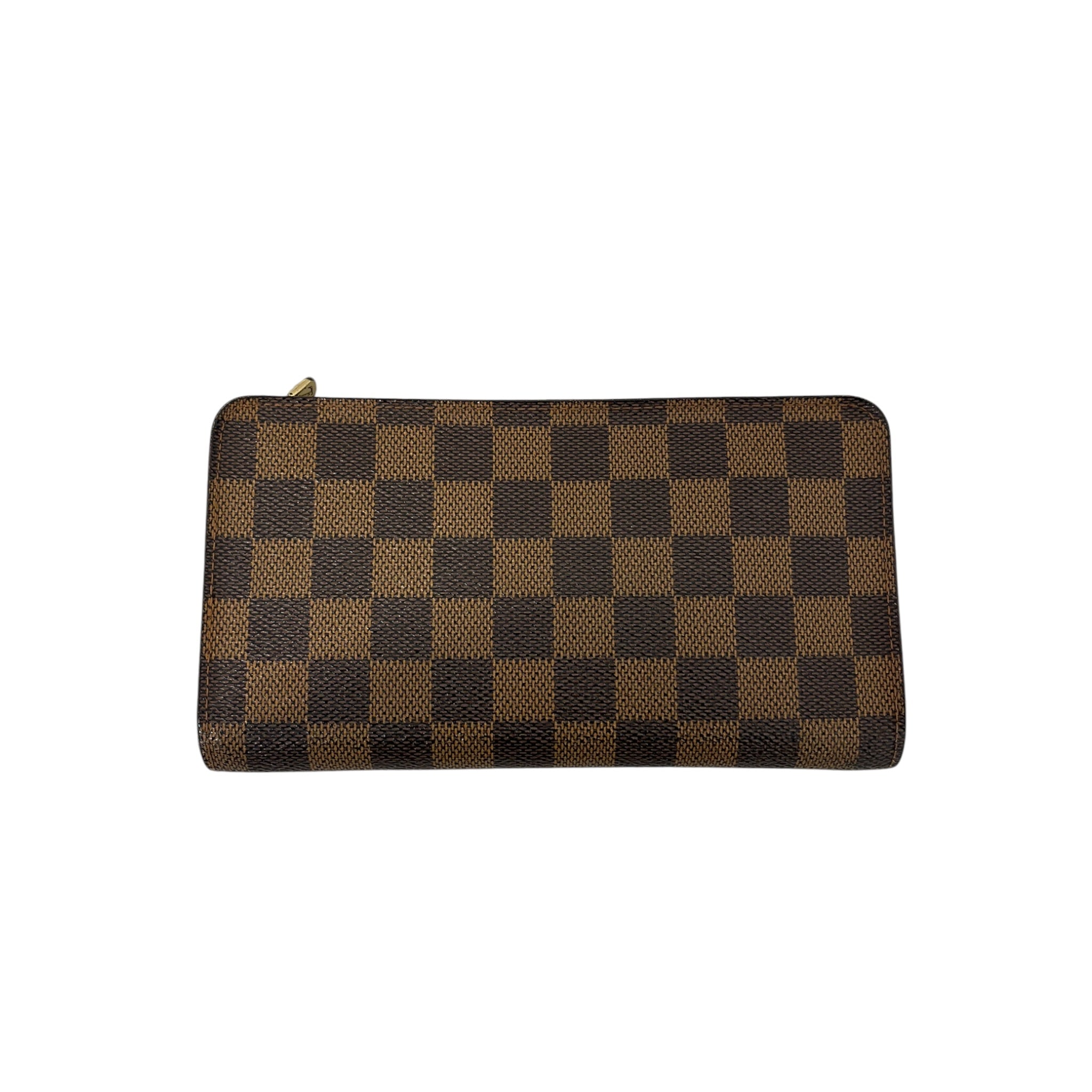 LOUIS VUITTON/Long Wallet/Monogram/Leather/BRW/M's/damier pattern zippy wallet view 1