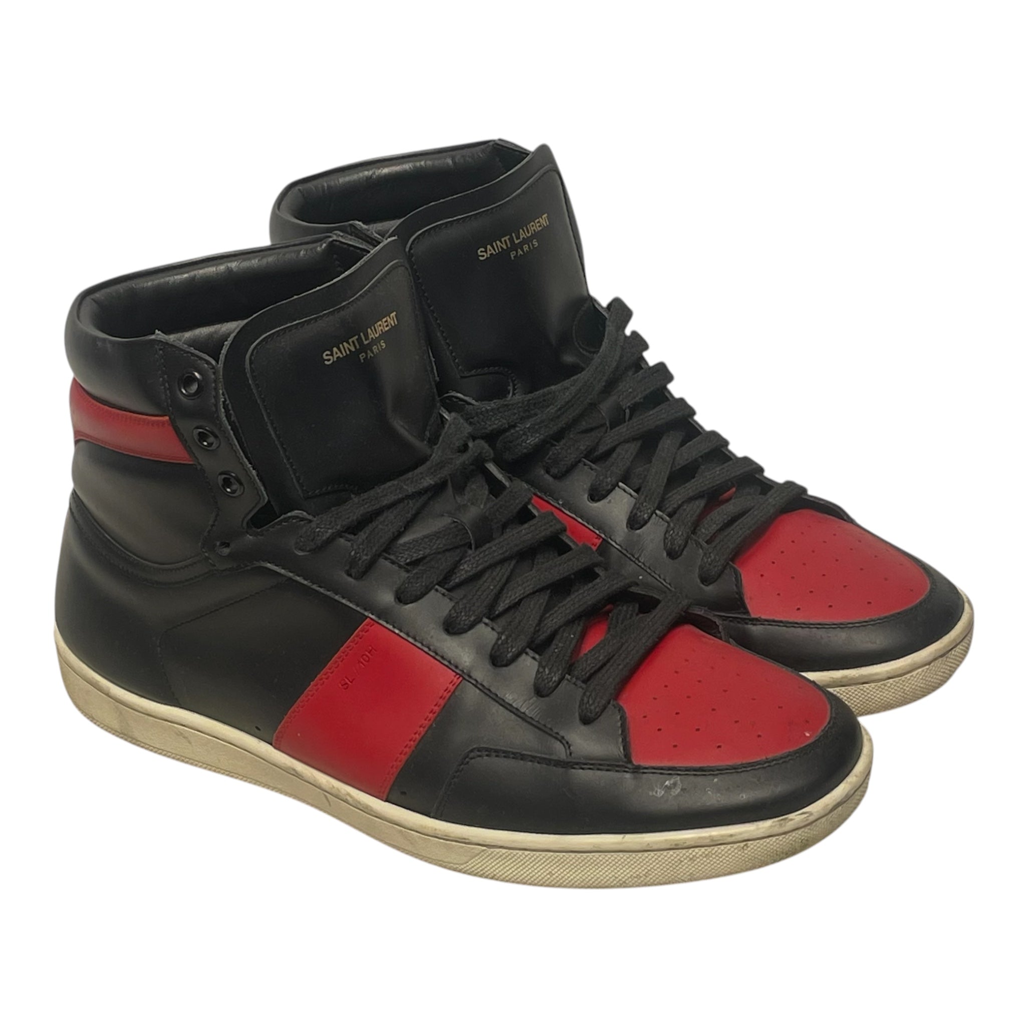 YVES SAINT LAURENT/Hi-Sneakers/EU 43/Leather/BLK/SI.100H LEATHER HIGH TRAINERS view 1