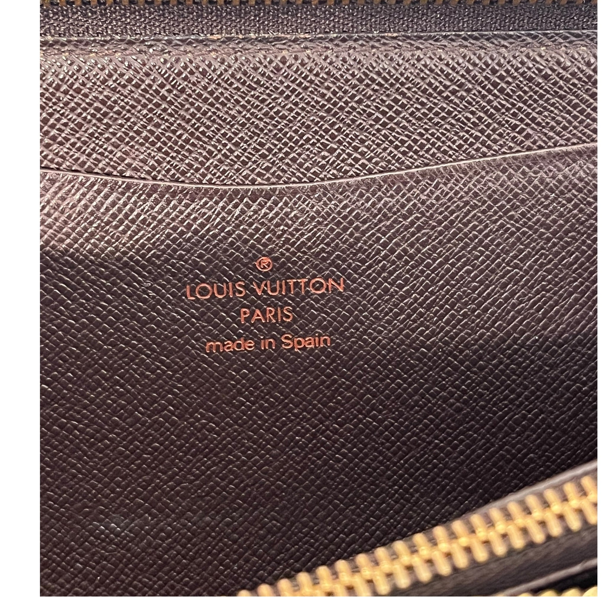 LOUIS VUITTON/Long Wallet/Monogram/Leather/BRW/M's/damier pattern zippy wallet view 4