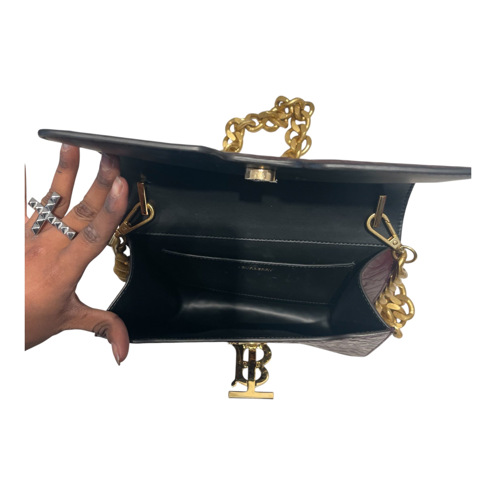 BURBERRY/Cross Body Bag/Leather/BRD/Monogram view 4