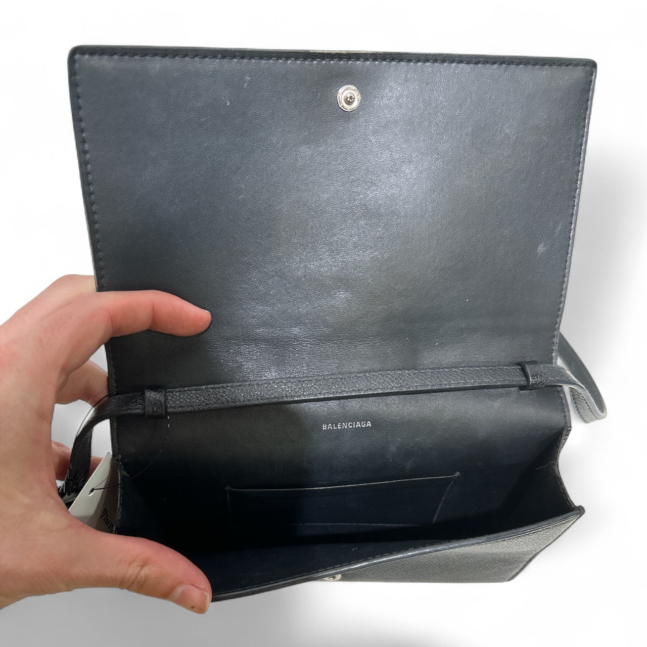 BALENCIAGA/Cross Body Bag/Leather/BLK/SMALL CROSSBODY LEATHER BAG view 4