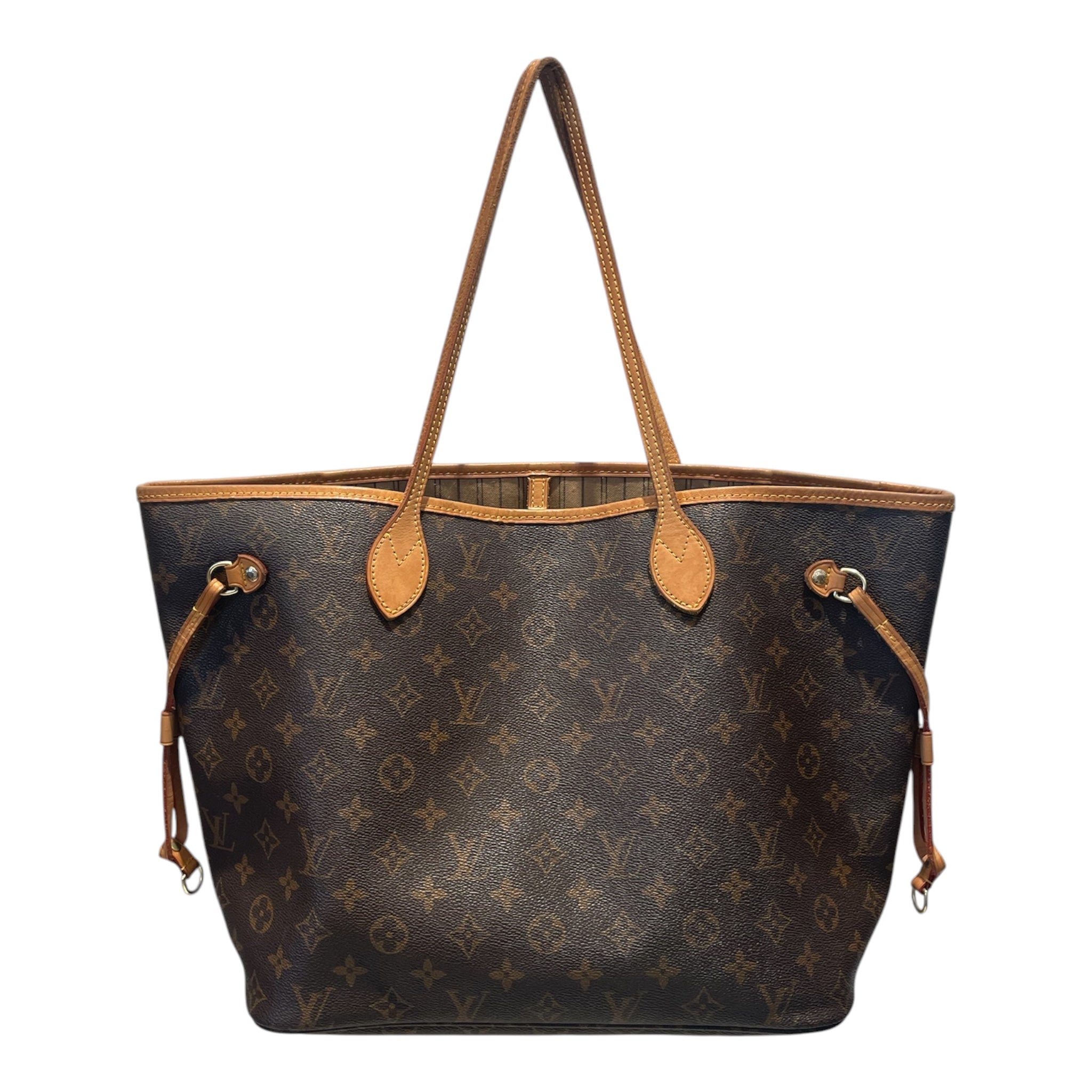 LOUIS VUITTON/Tote Bag/Leather/BRW/Neverfull Striped Lining Int. view 1