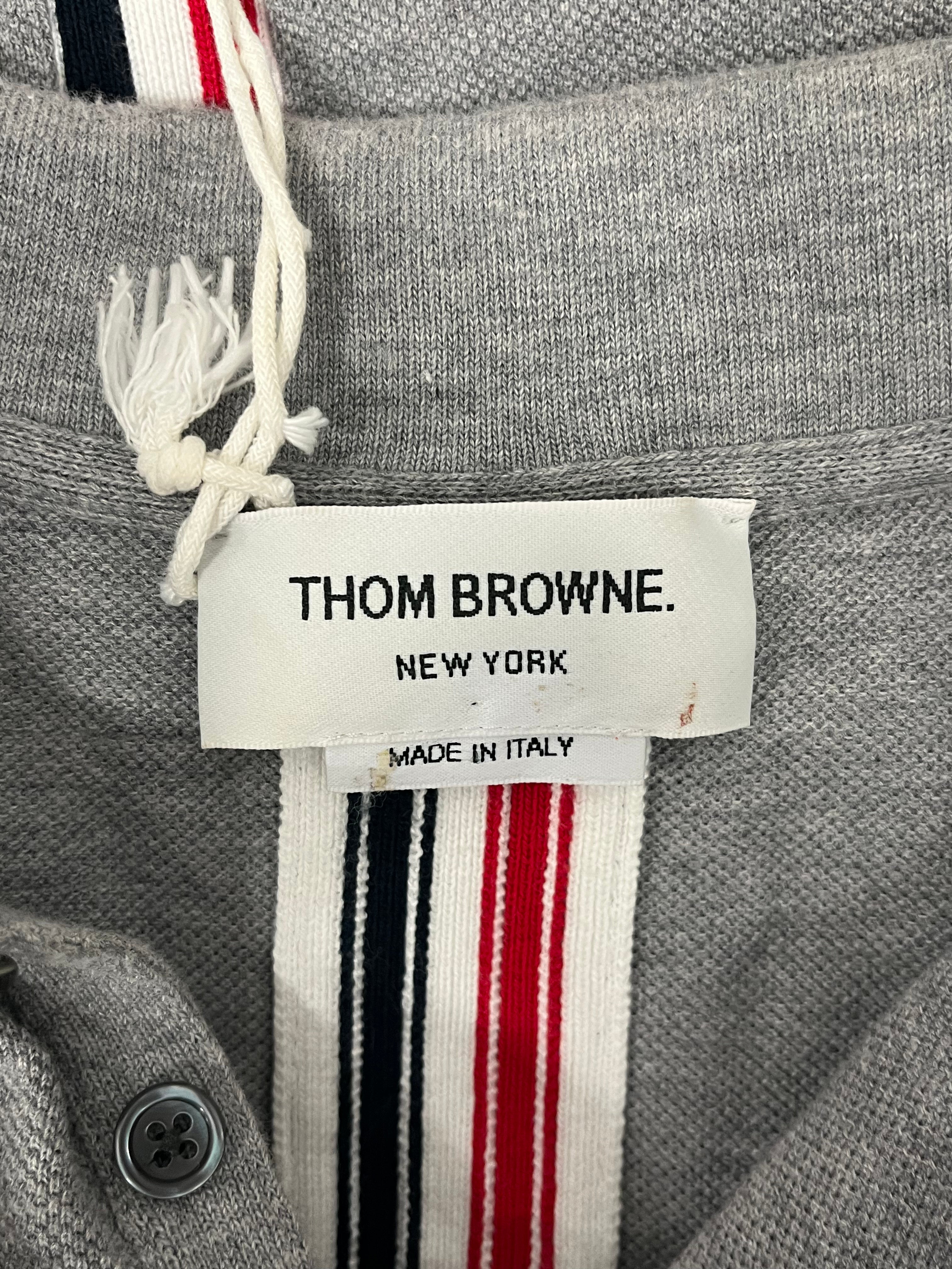 THOM BROWNE. NEW YORK/SS Shirt/3/Cotton/GRY/RED WHITE BLUE STRIPE 5 BUTTON view 3