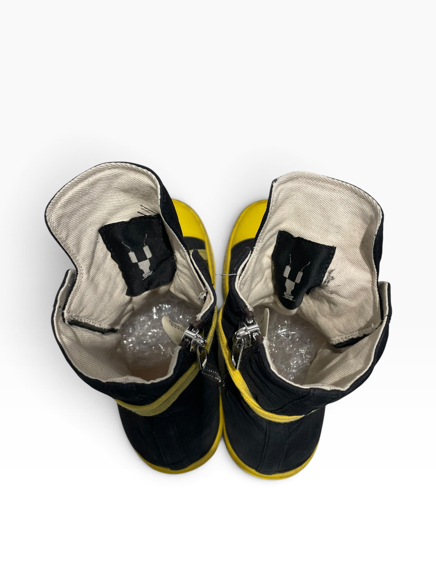 RICK OWENS DRKSHDW/Hi-Sneakers/EU 41/Cotton/BLK/Yellow Ramones view 3