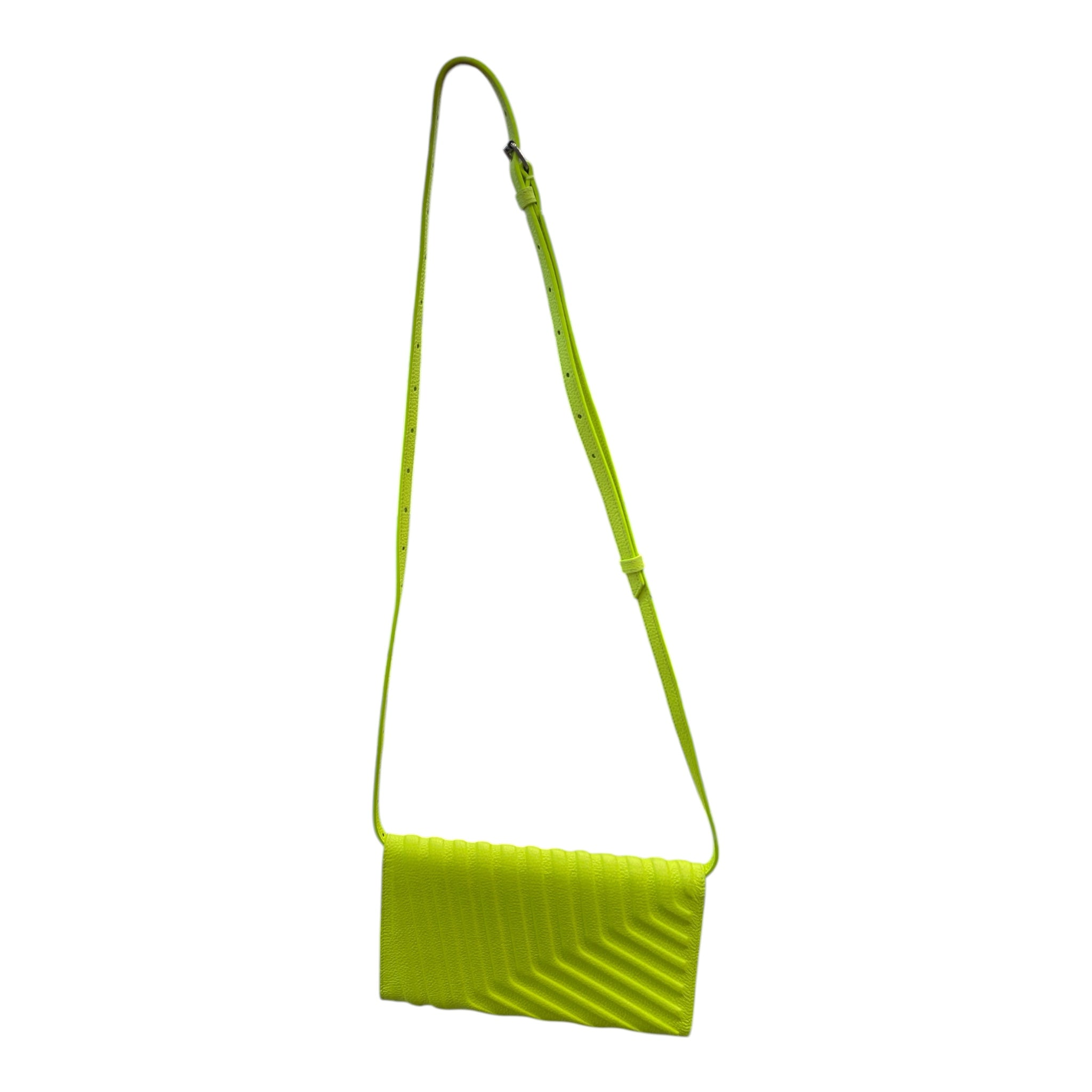 BALENCIAGA/Cross Body Bag/Leather/YEL/neon yellow w/ texture view 2