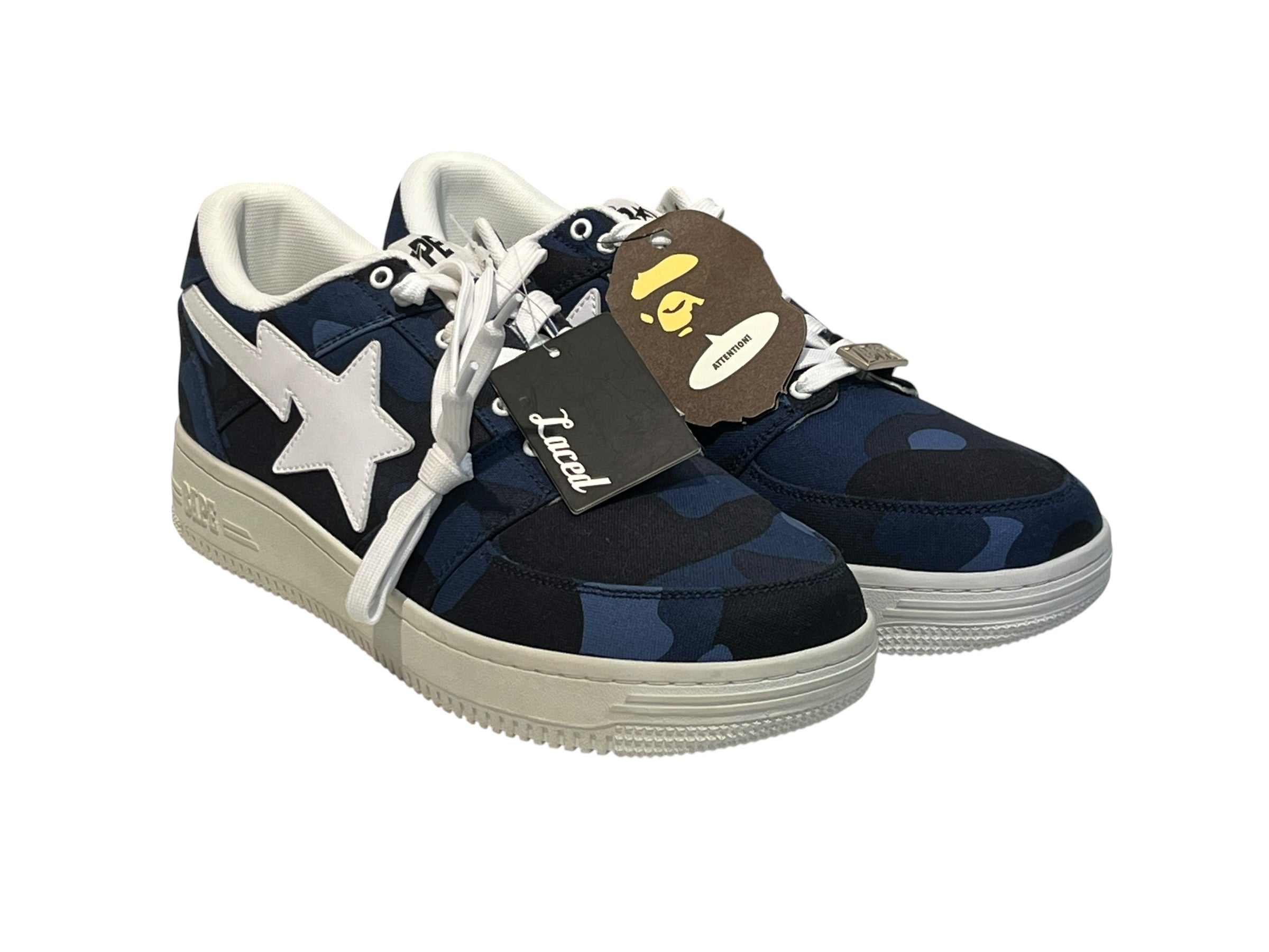 A BATHING APE/Low-Sneakers/US 10.5/Cotton/NVY/Blue Camo Bapesta view 1