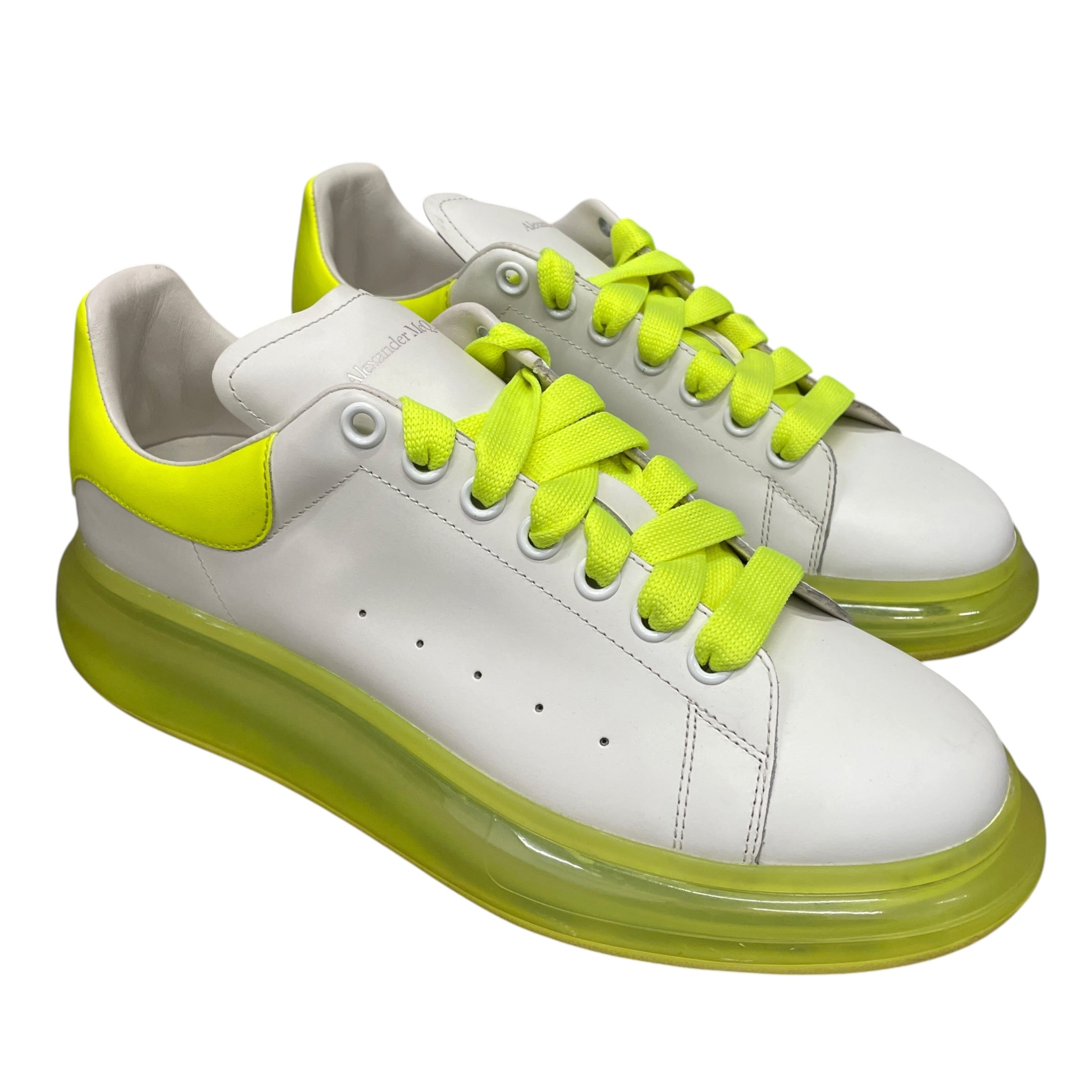 Alexander McQueen/Low-Sneakers/US 10/Leather/WHT/NEON SOLE/LACES view 1