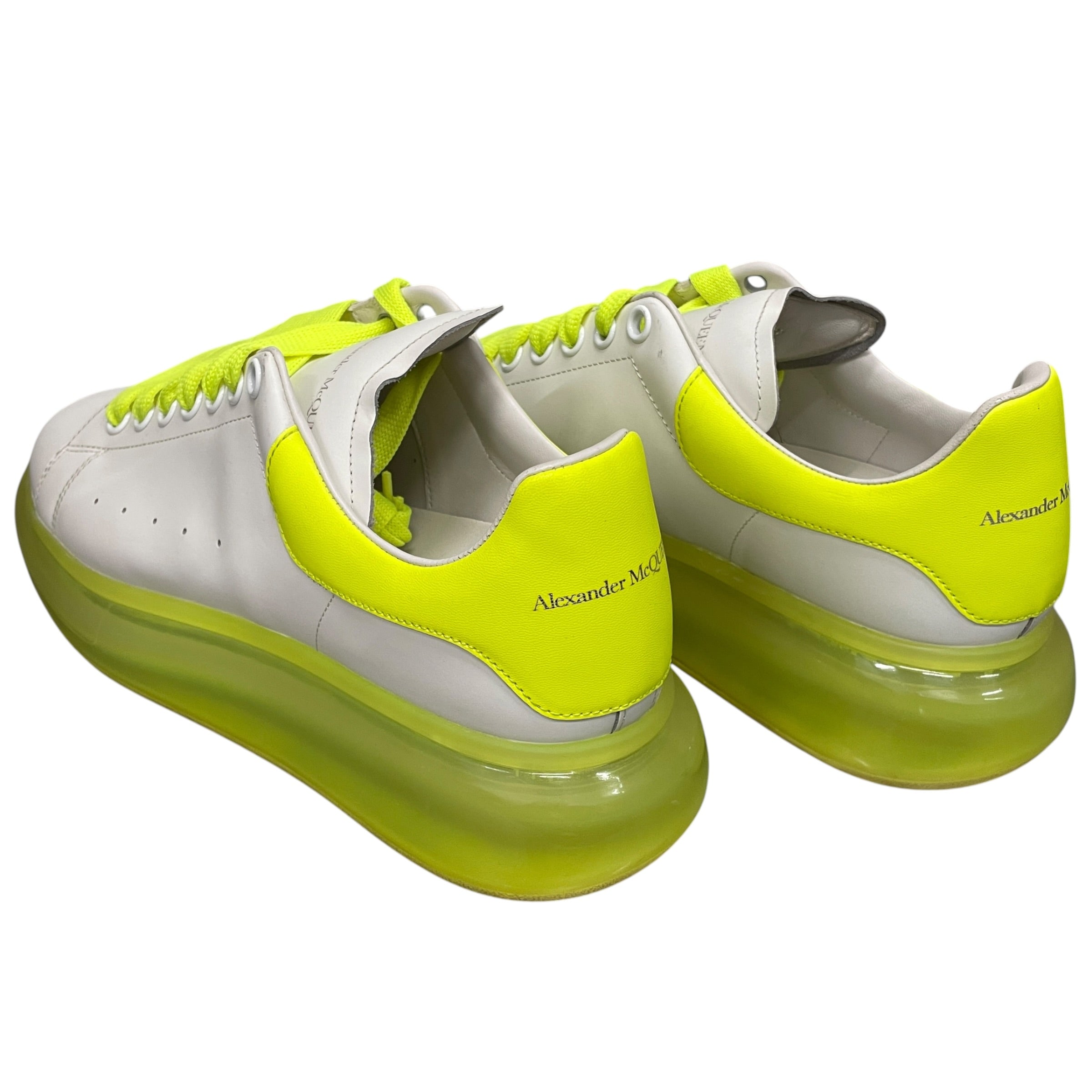 Alexander McQueen/Low-Sneakers/US 10/Leather/WHT/NEON SOLE/LACES view 2