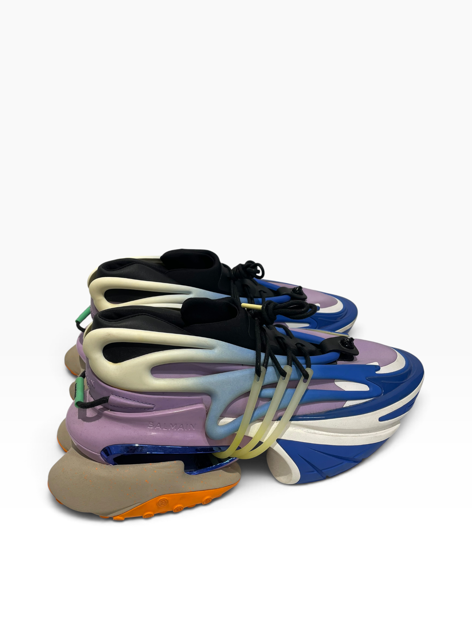 BALMAIN/Low-Sneakers/US 12/Polyester/BLU/Unicorn sneaker view 1
