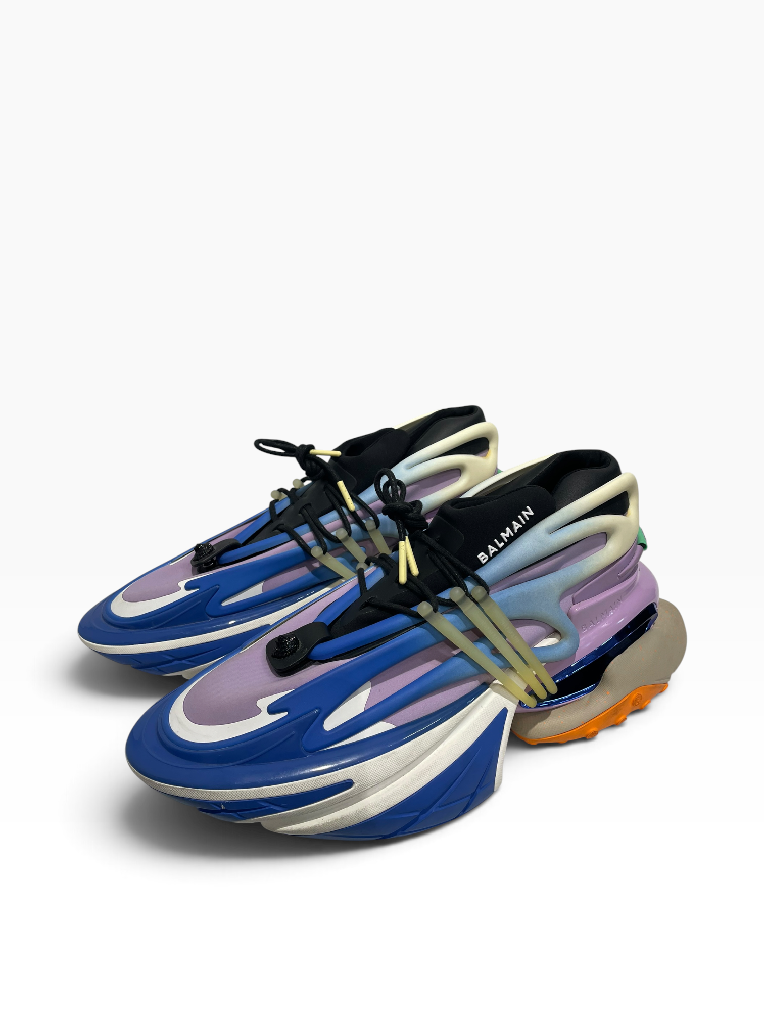 BALMAIN/Low-Sneakers/US 12/Polyester/BLU/Unicorn sneaker view 2