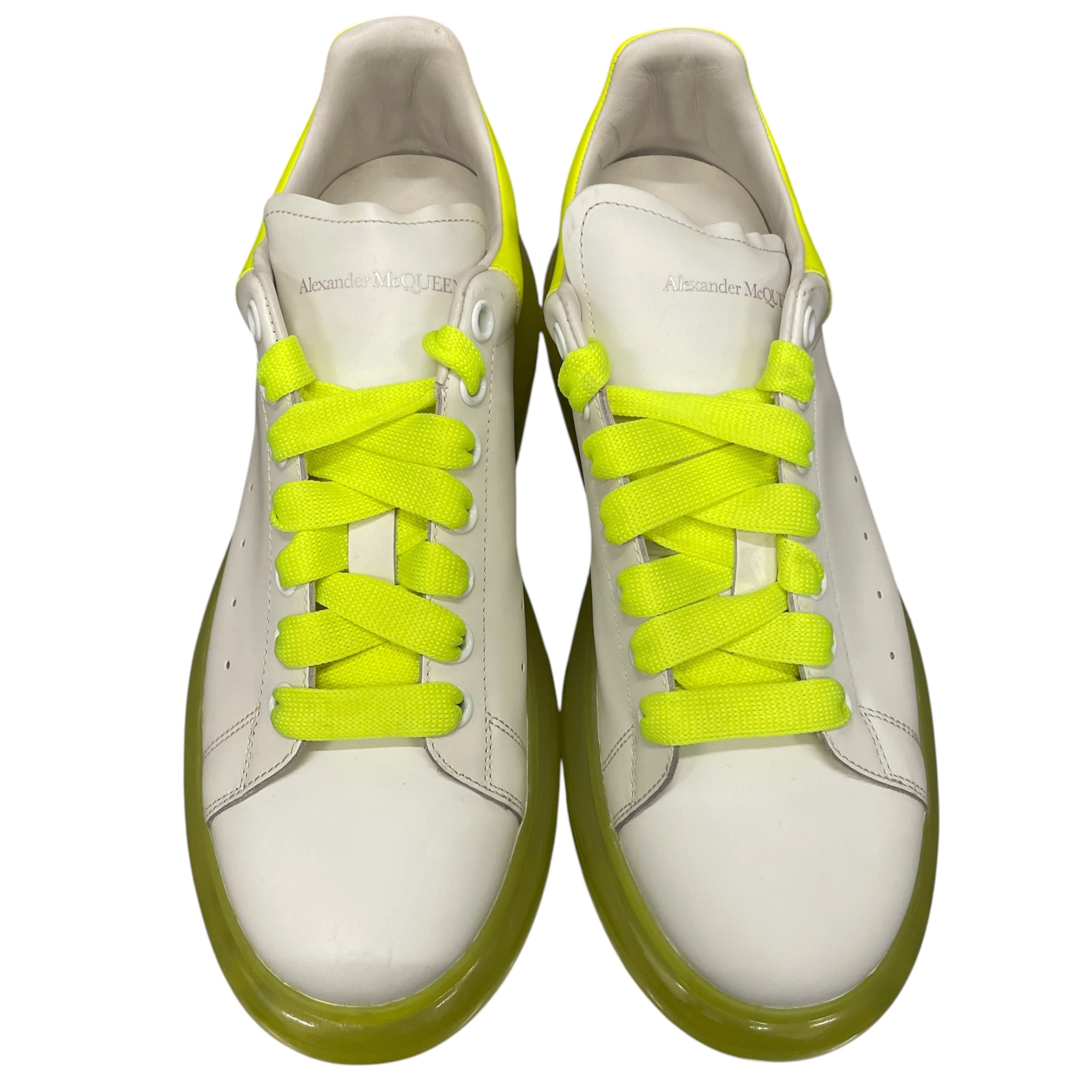 Alexander McQueen/Low-Sneakers/US 10/Leather/WHT/NEON SOLE/LACES view 3