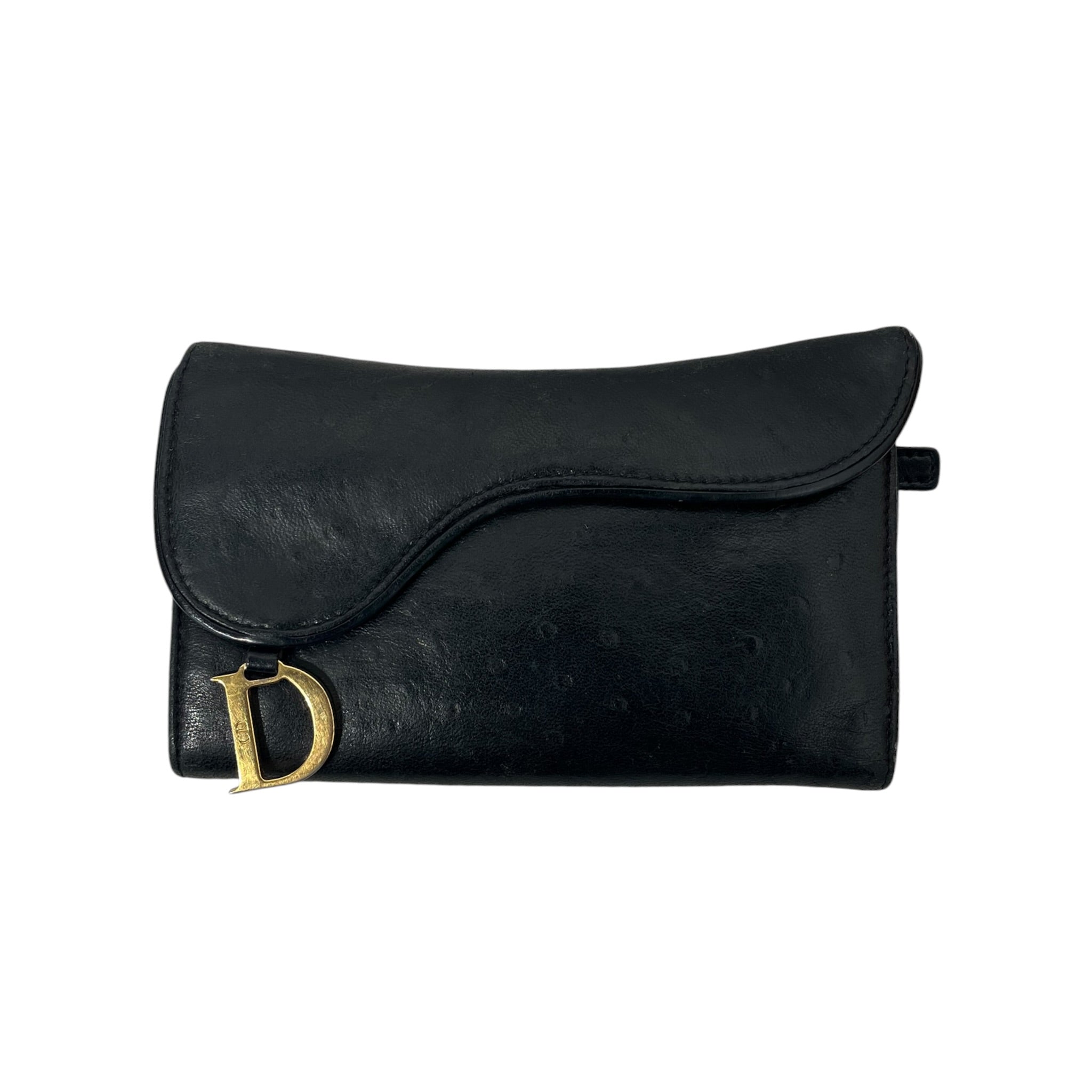Christian Dior/Wallet/Leather/BLK/L's/SADDLE GOLD 'D' LOGO view 1