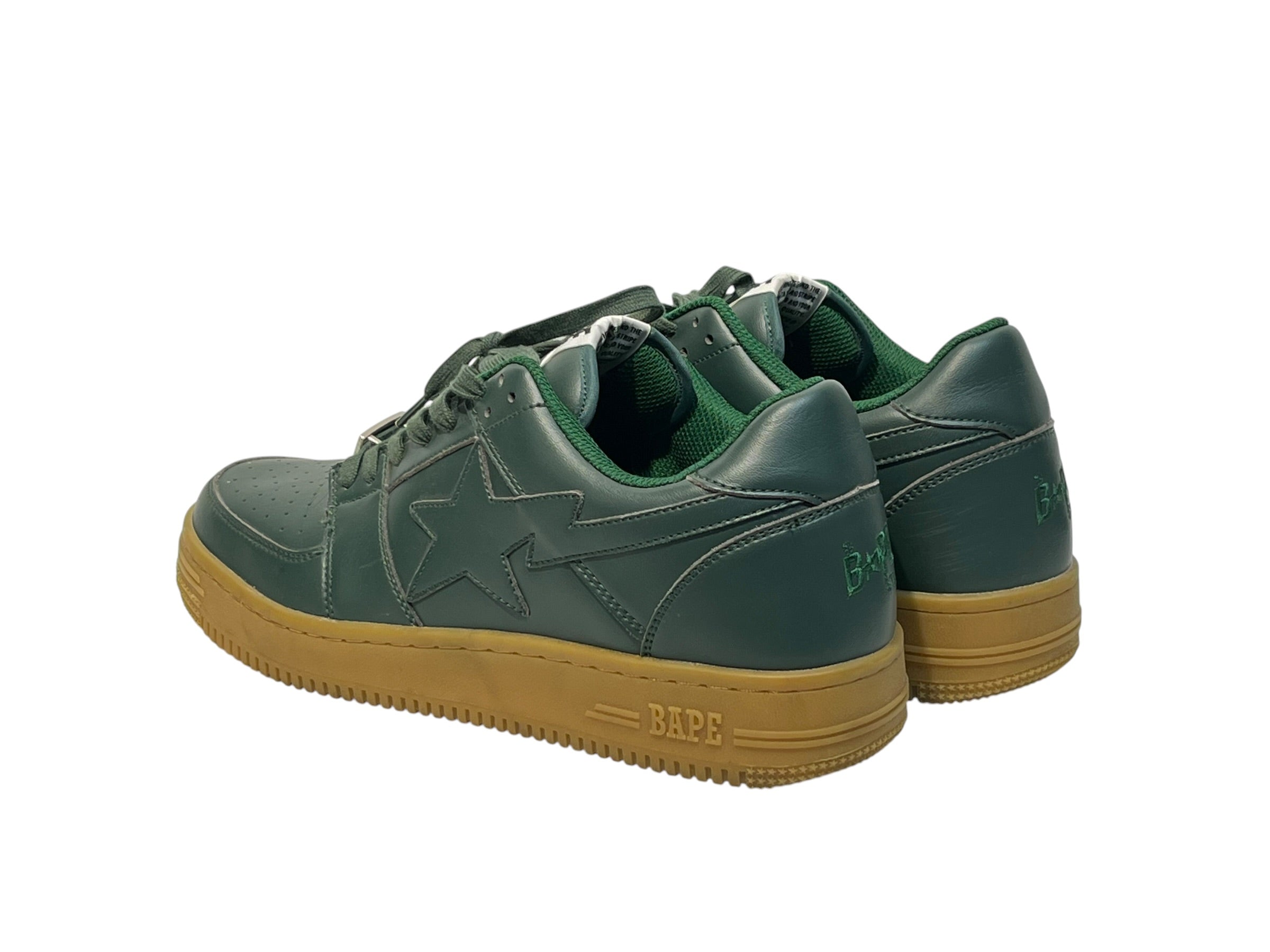BAPE STA!/Low-Sneakers/US 12/Leather/GRN/olive green view 2