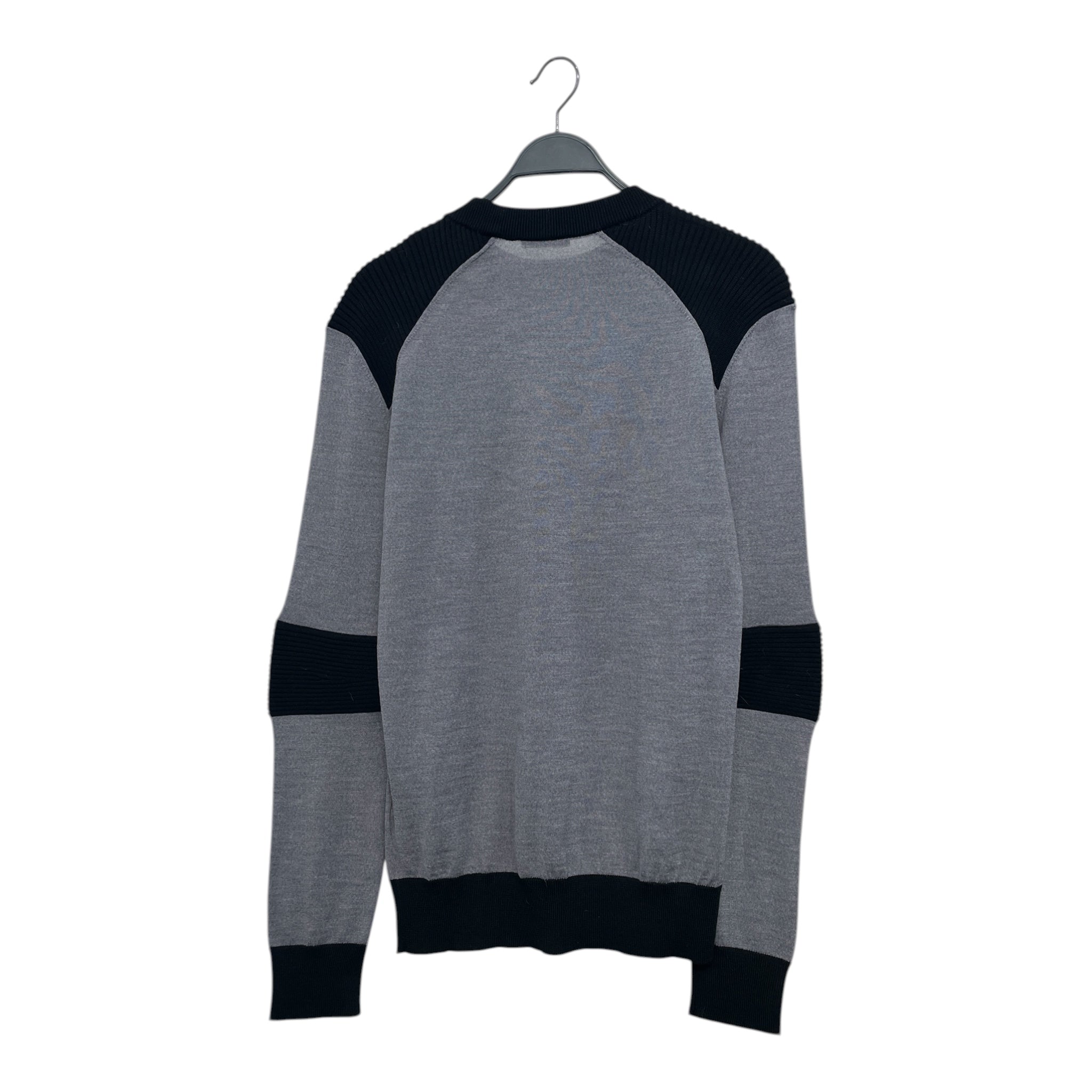 BALMAIN/Sweater/L/Cotton/GRY/gry blk detail/ balmain paris view 2