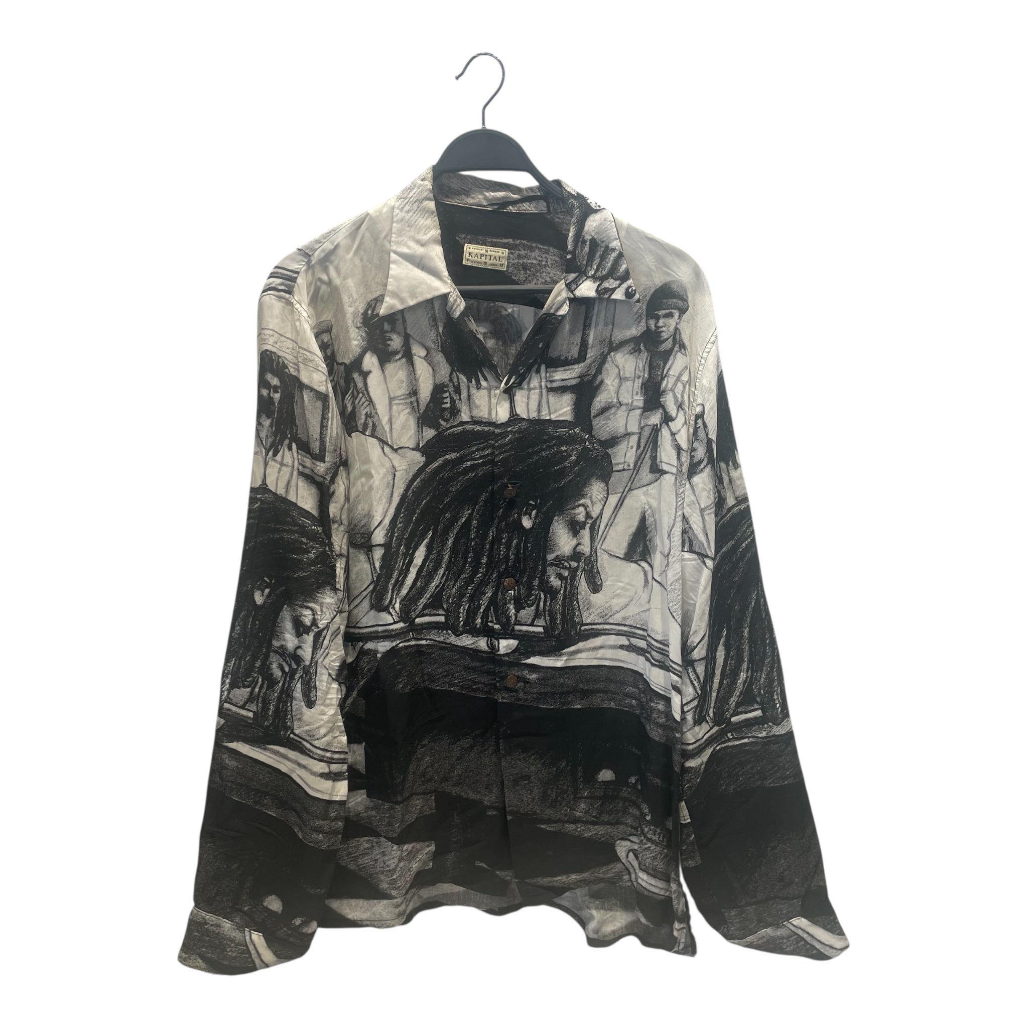 KAPITAL/LS Shirt/4/Silk/MLT/All Over Print/HUSTLER MISSING BUTTON view 1