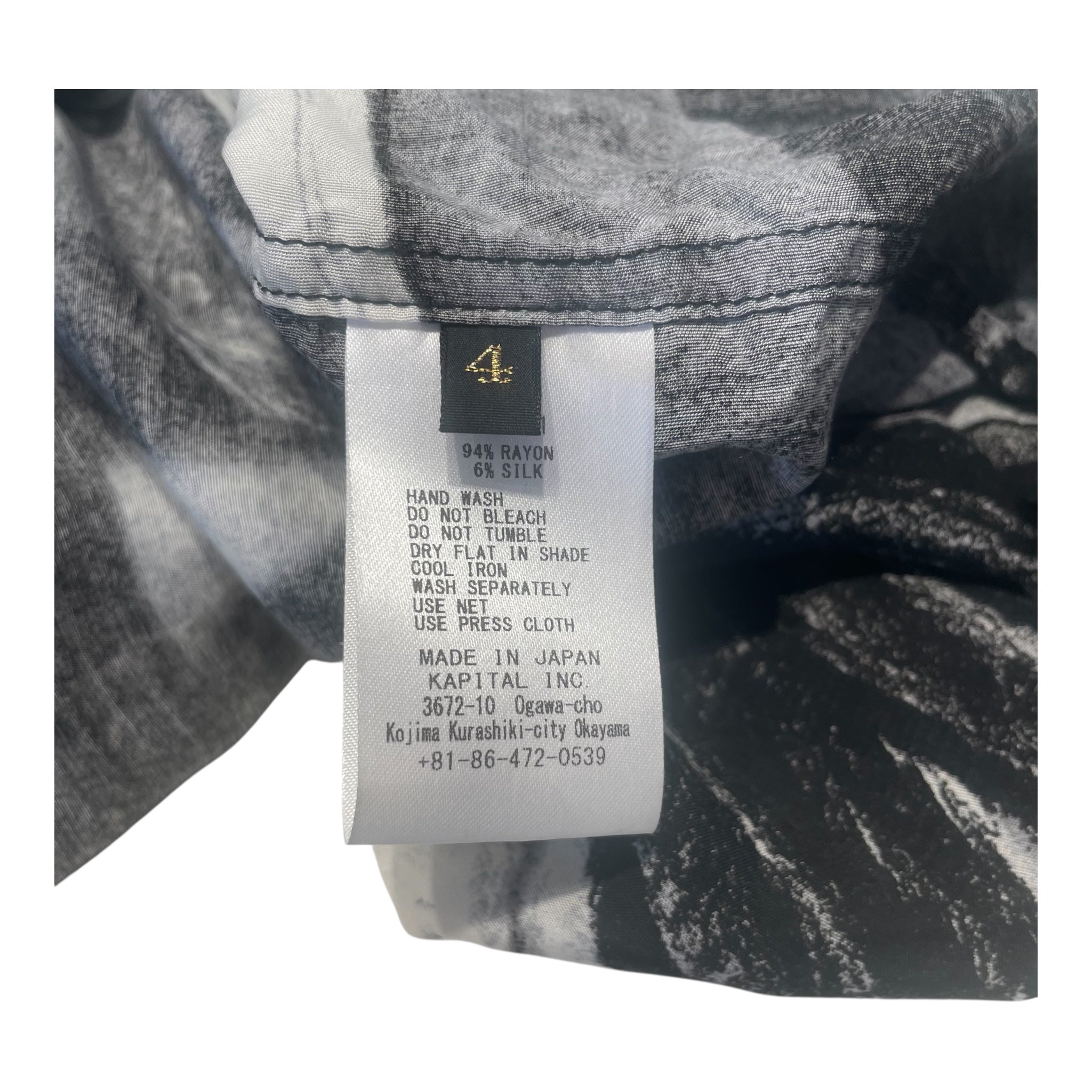 KAPITAL/LS Shirt/4/Silk/MLT/All Over Print/HUSTLER MISSING BUTTON view 4