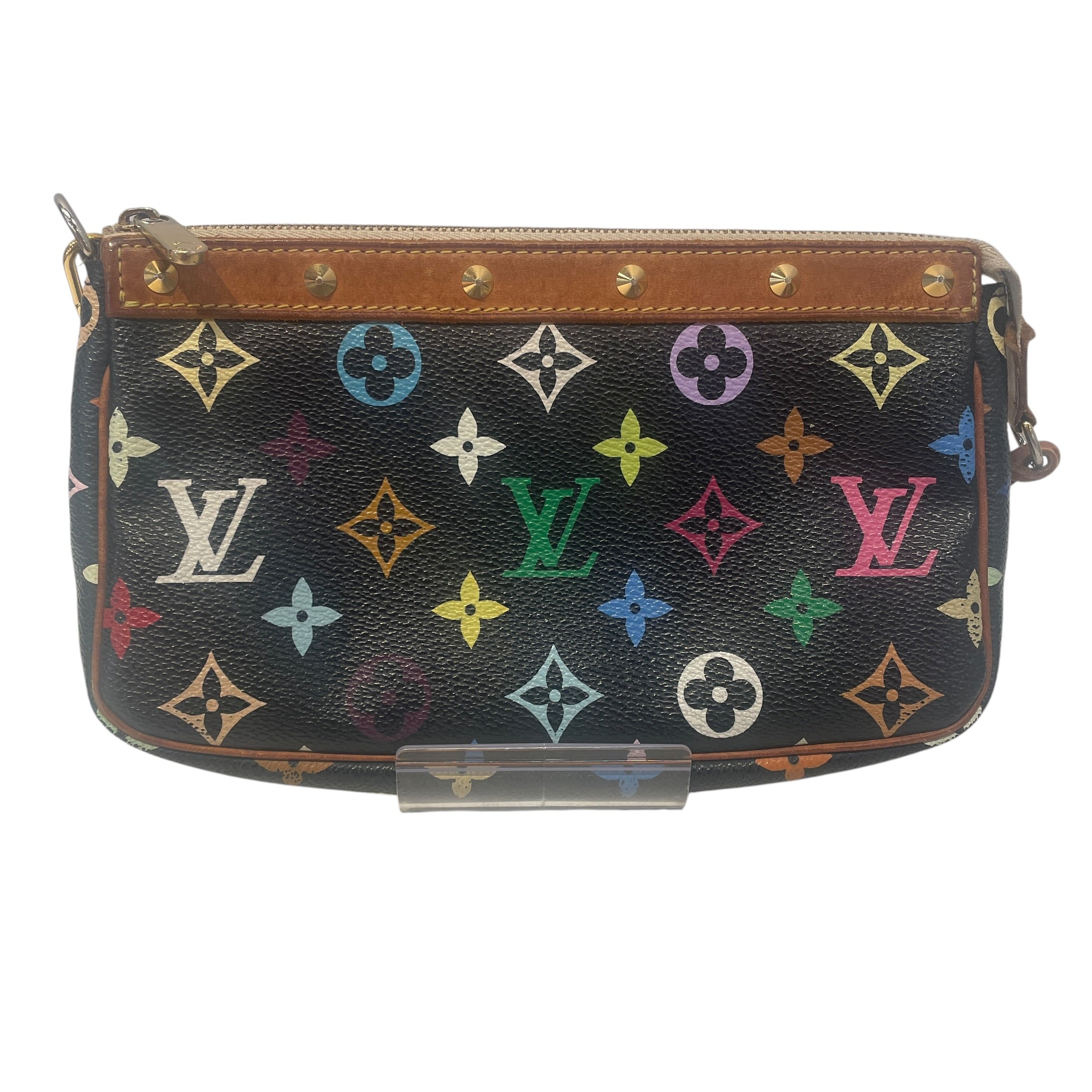 LOUIS VUITTON/Pouch/Monogram/Leather/BLK/multicolor pochette view 1