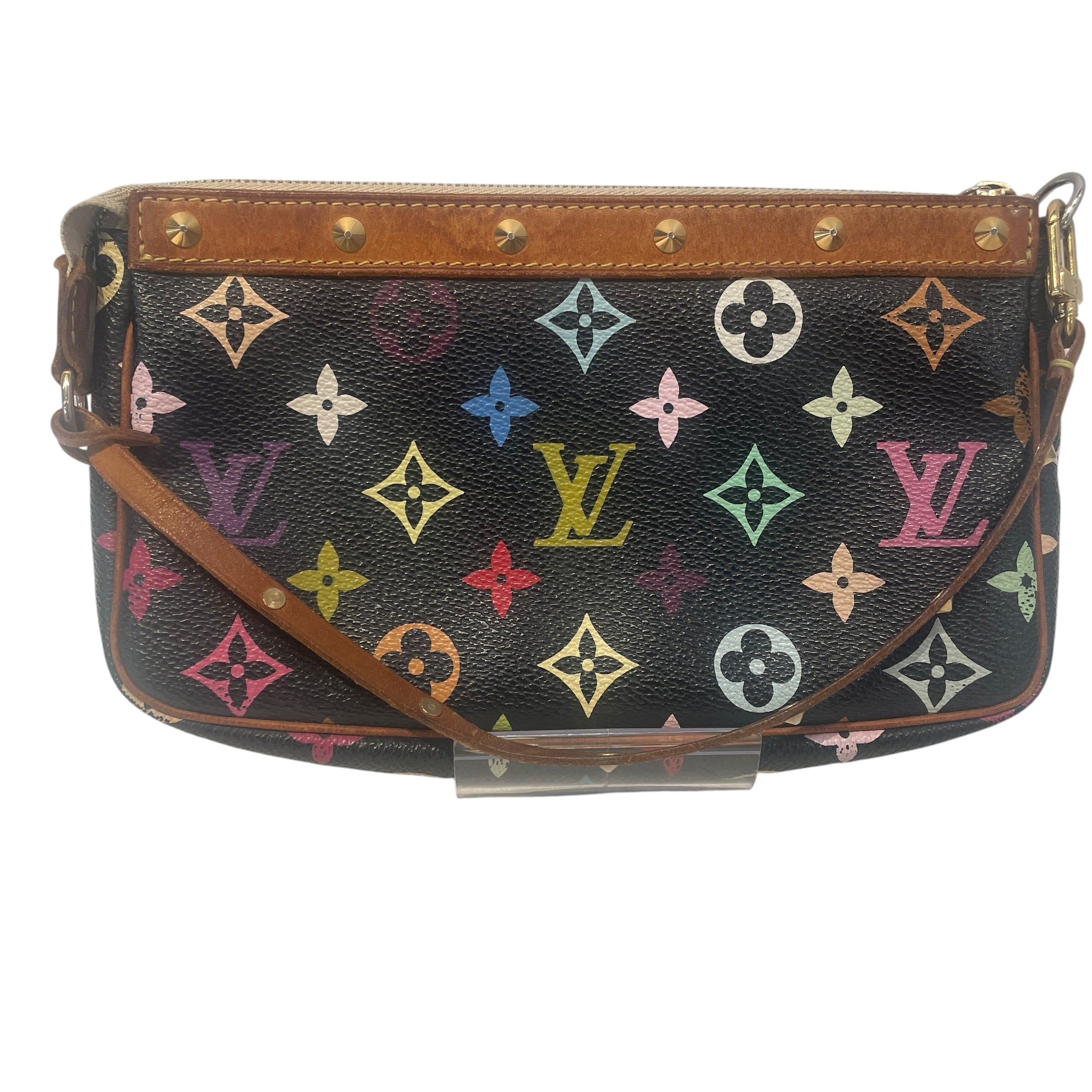 LOUIS VUITTON/Pouch/Monogram/Leather/BLK/multicolor pochette view 2
