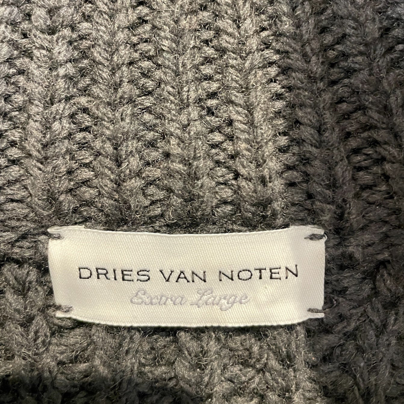 DRIES VAN NOTEN/Fleece Jkt/XL/Cotton/GRY/DRIES GRY RIBBED TURTLE NECK view 3