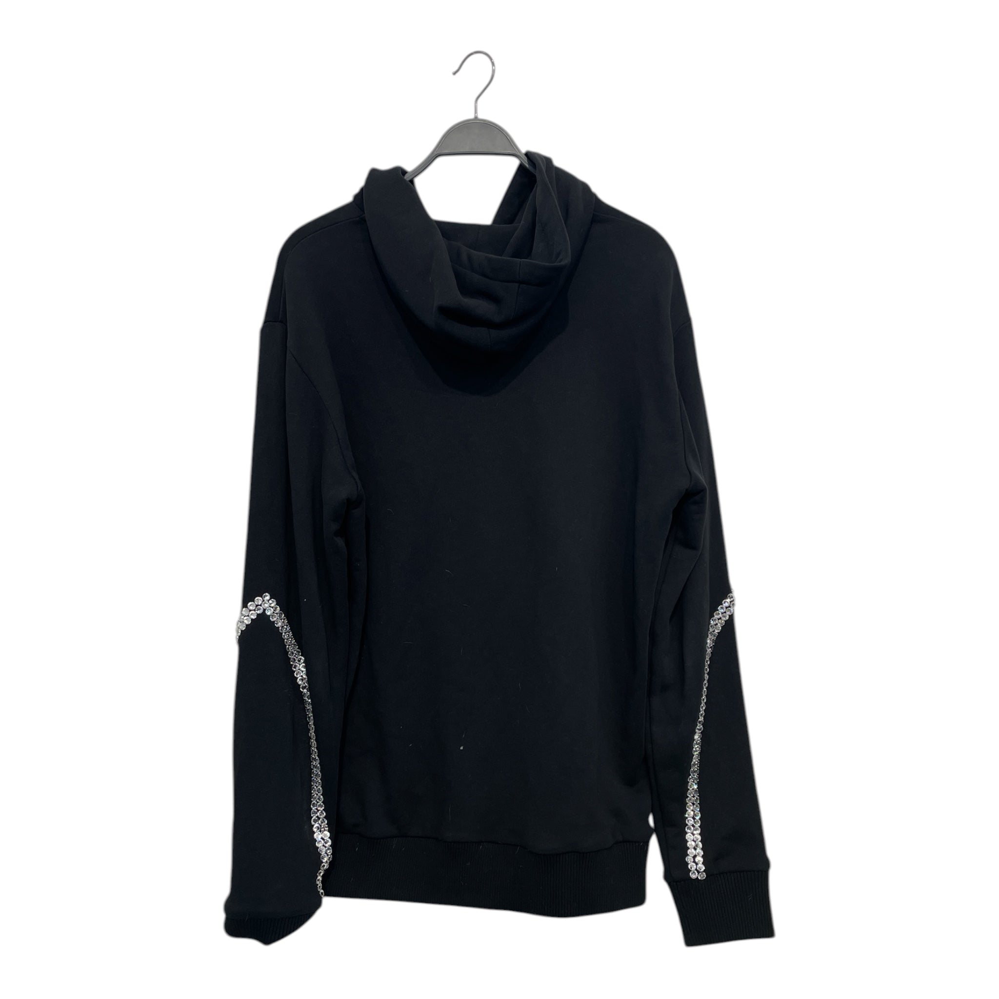 BALMAIN/Hoodie/L/Cotton/BLK/crystal-embellished hoodie view 2