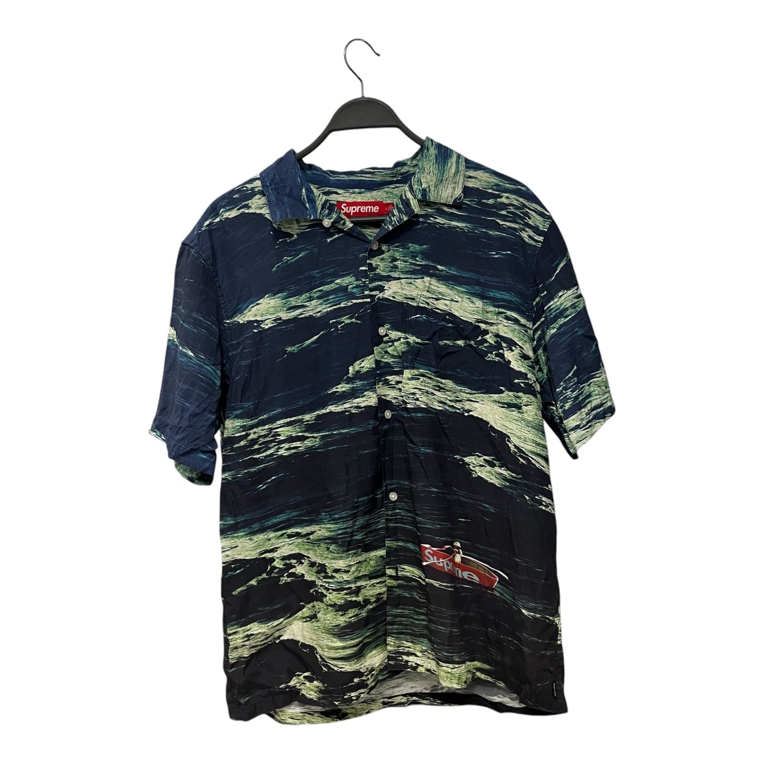 Supreme/Polo Shirt/L/Cotton/NVY/All Over Print/Boat Polo