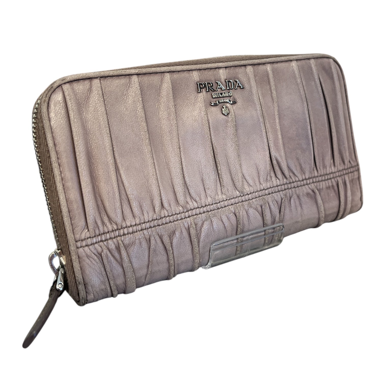 PRADA/Long Wallet/Leather/GRY/L's/NAPPA GAUFRE ZIP WALLET 104 view 1