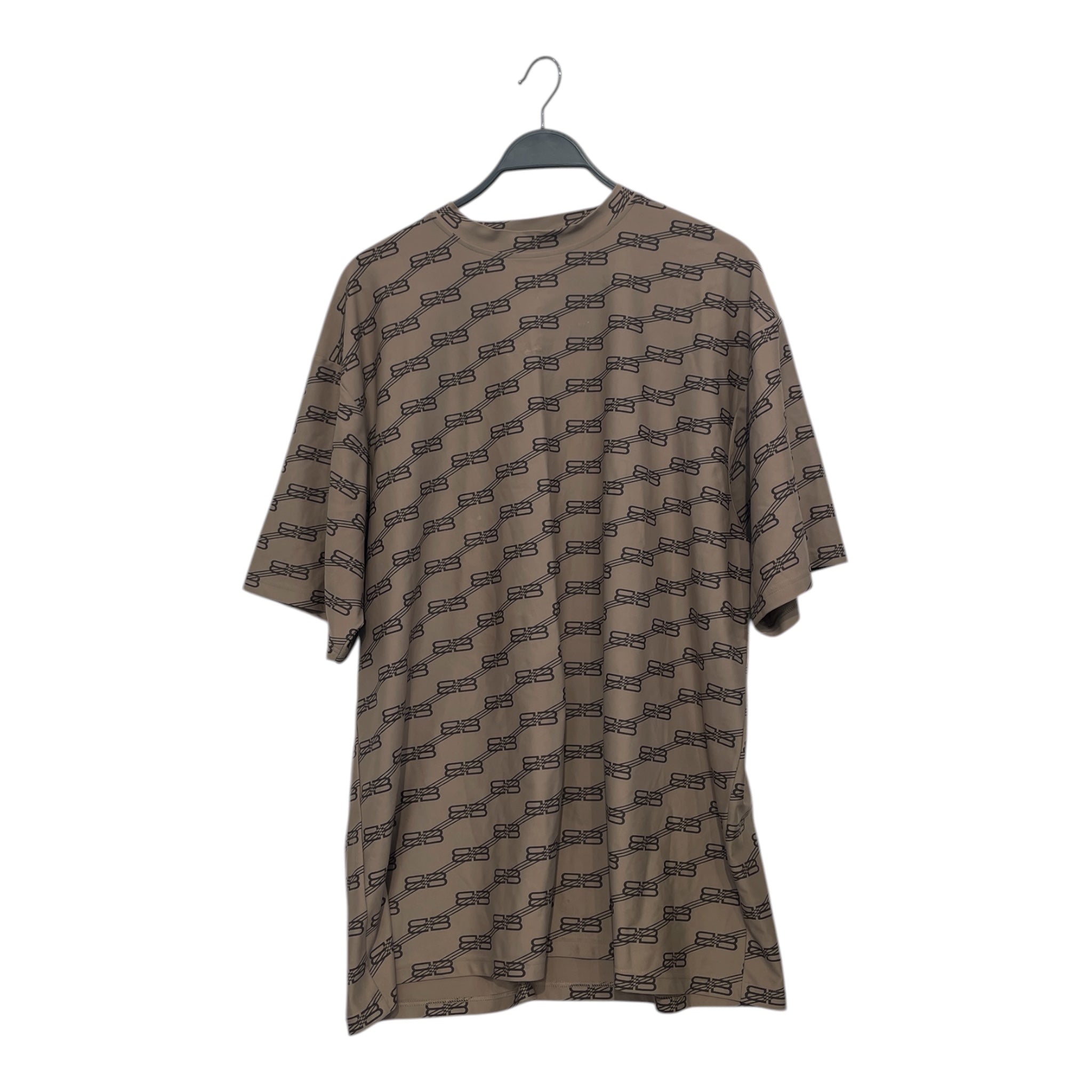 BALENCIAGA/T-Shirt/L/Polyester/BRW/All Over Print/logo all over/ swim shirt view 1