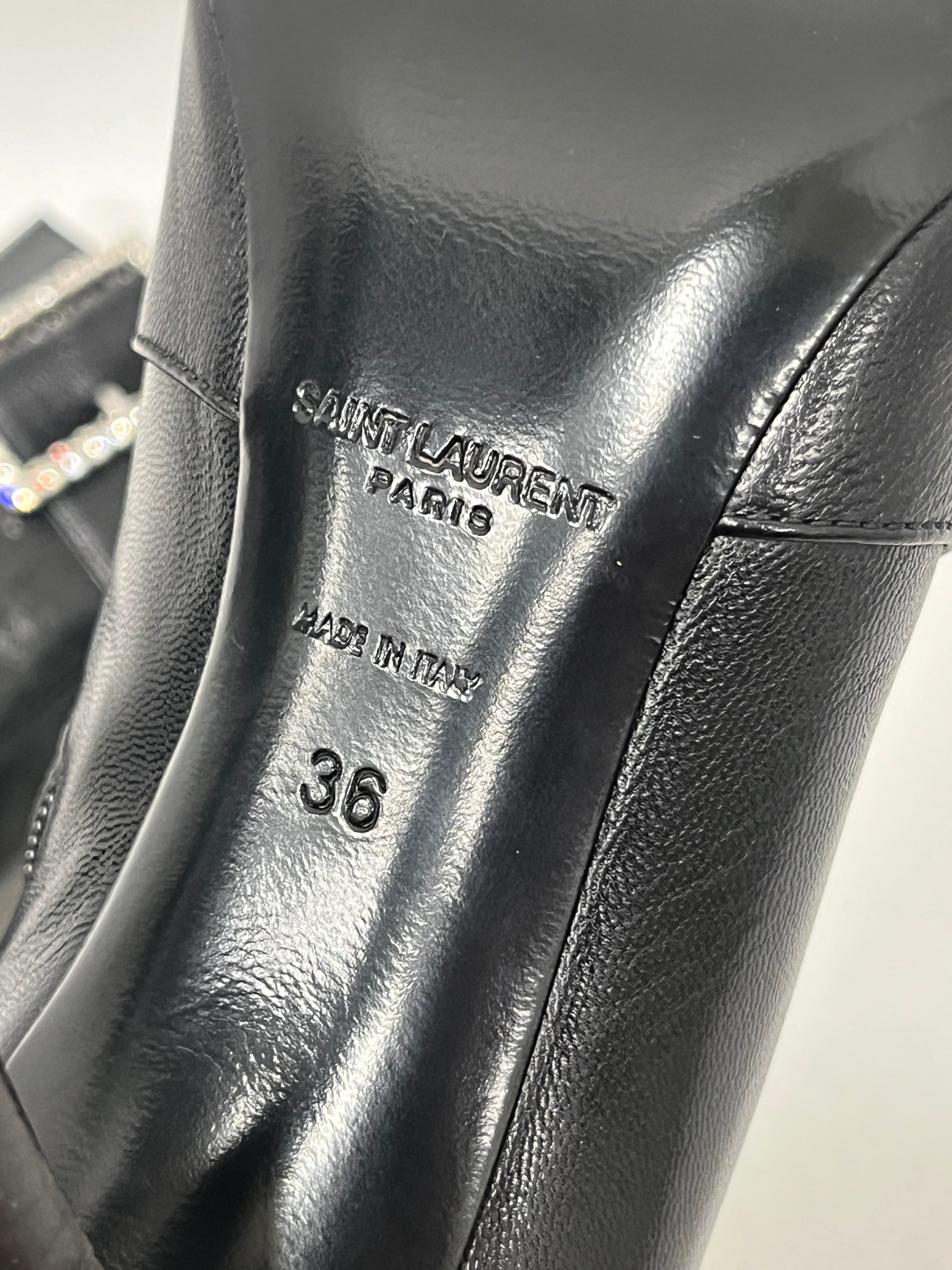 SAINT LAURENT/Chelsea Boots/US 6/Leather/BLK/ view 4