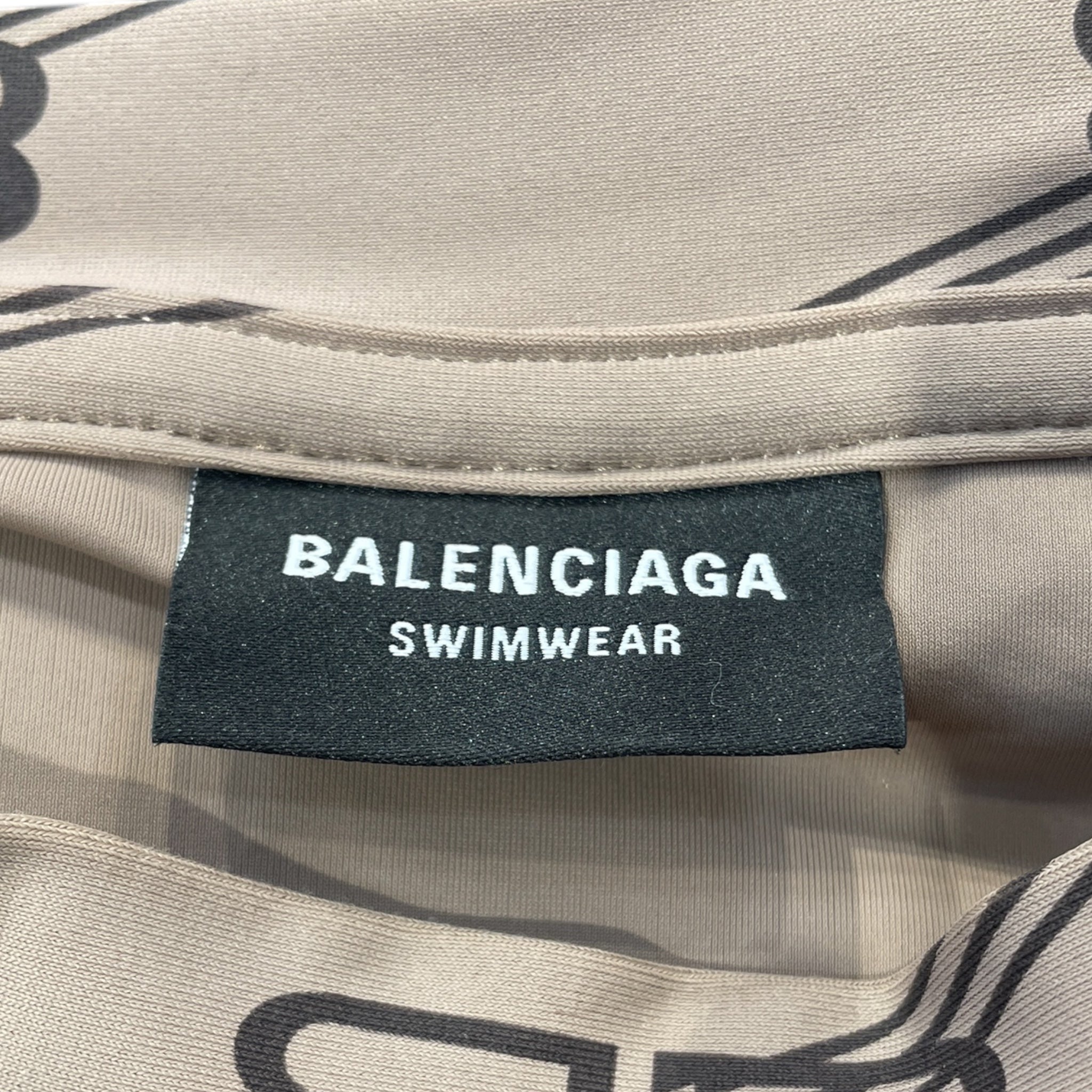 BALENCIAGA/T-Shirt/L/Polyester/BRW/All Over Print/logo all over/ swim shirt view 3
