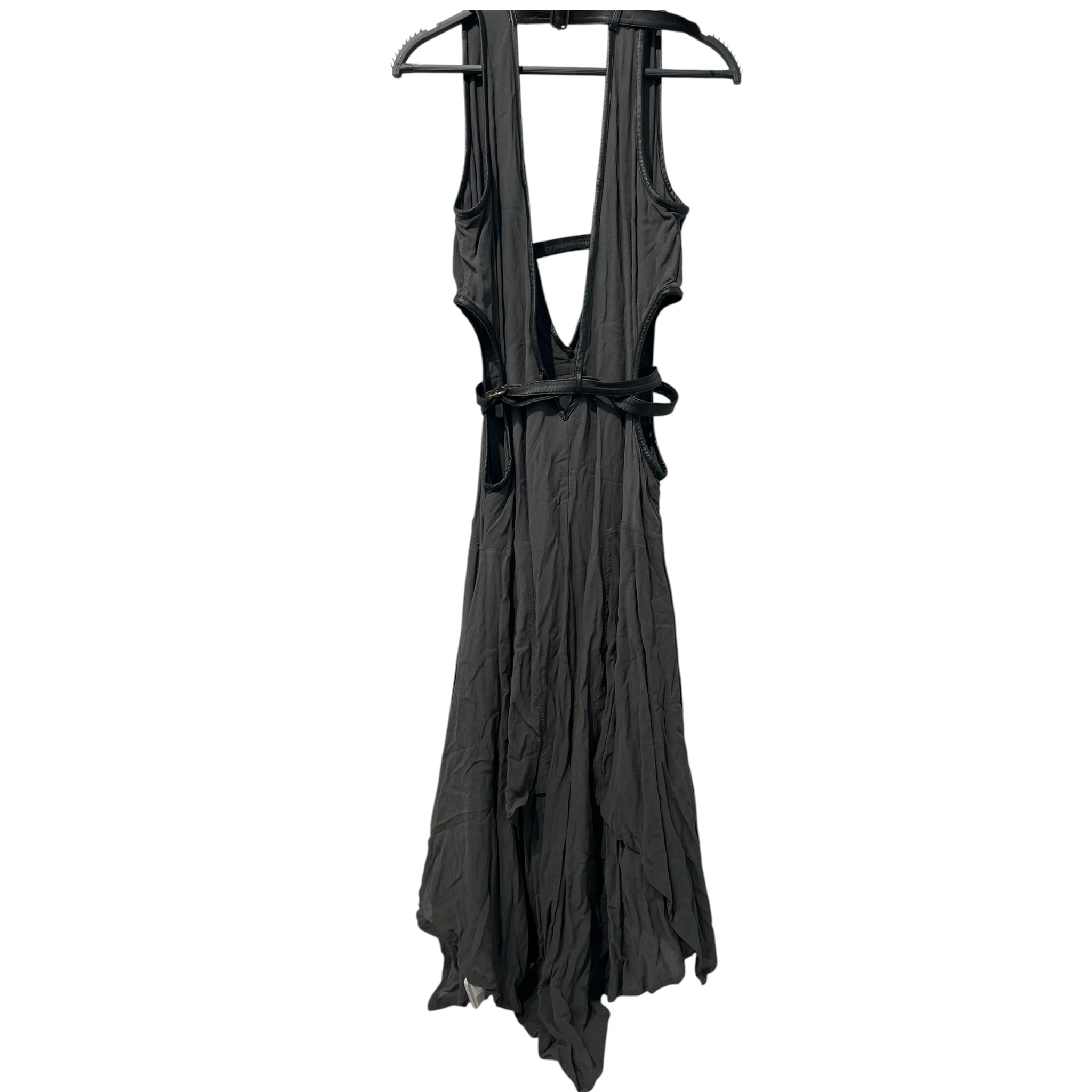 nicholas k/Camisole Dress/M/Polyester/GRY/Midi Length/lamp leather trim view 2