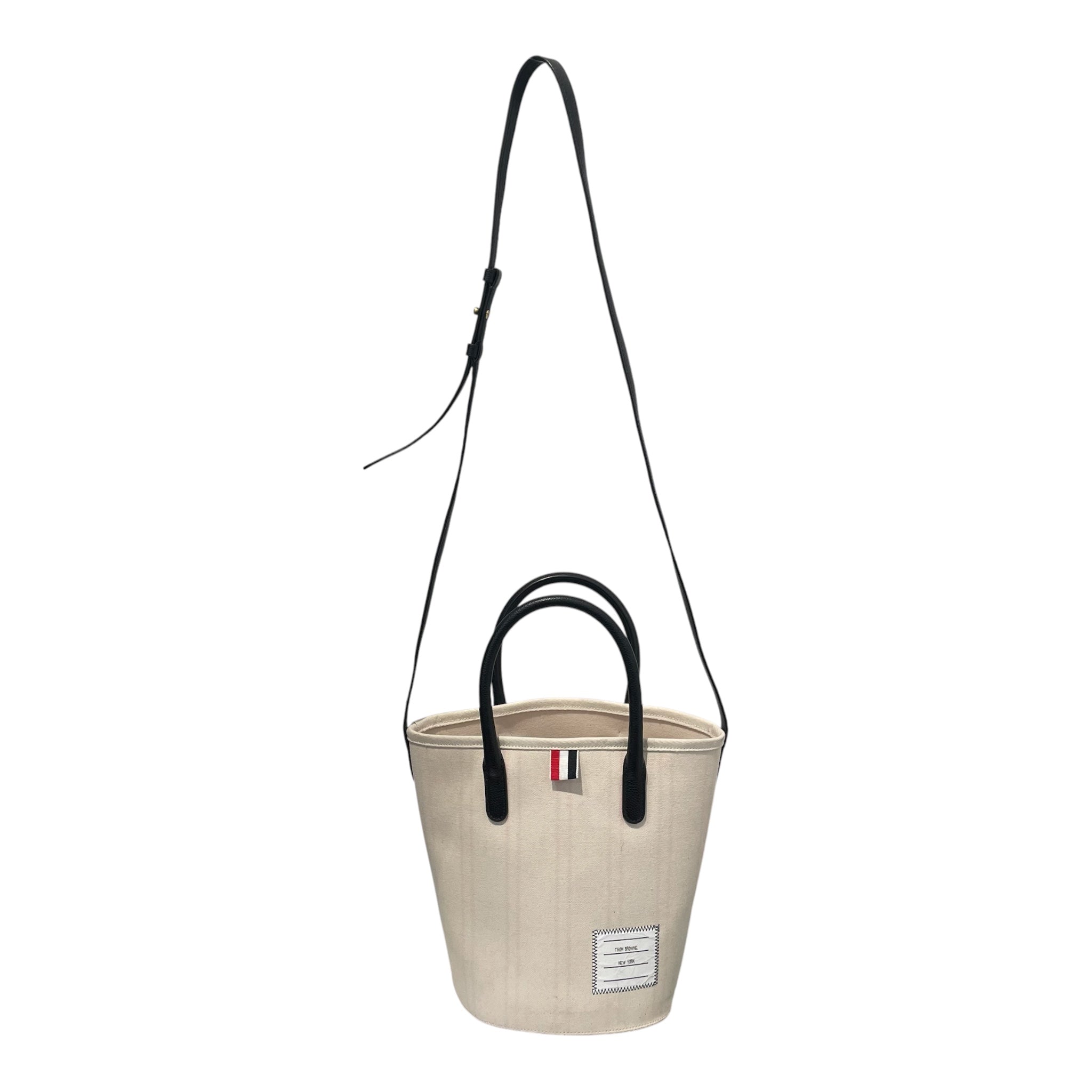 THOM BROWNE. NEW YORK/Bag/Stripe/Cotton/CRM/BUCKET BAG view 1