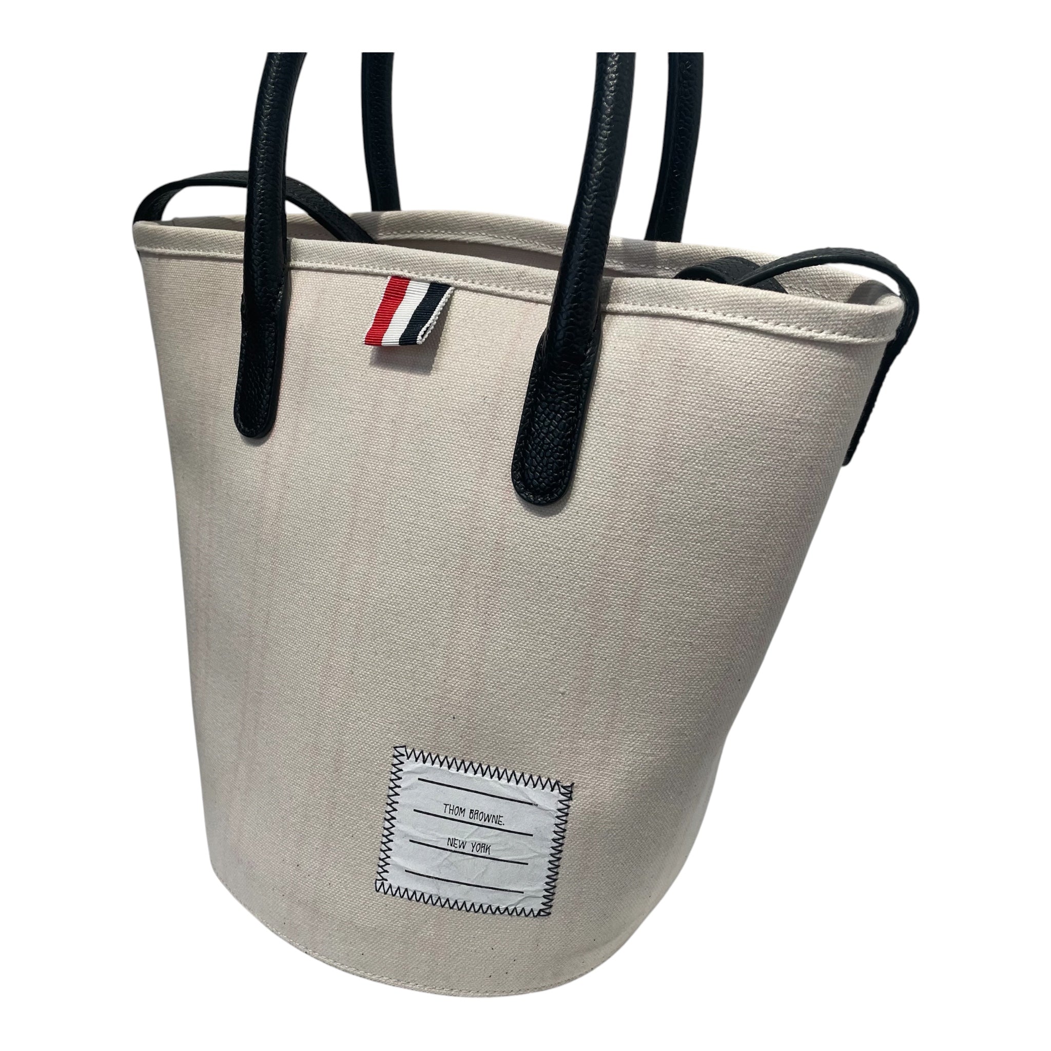 THOM BROWNE. NEW YORK/Bag/Stripe/Cotton/CRM/BUCKET BAG view 6