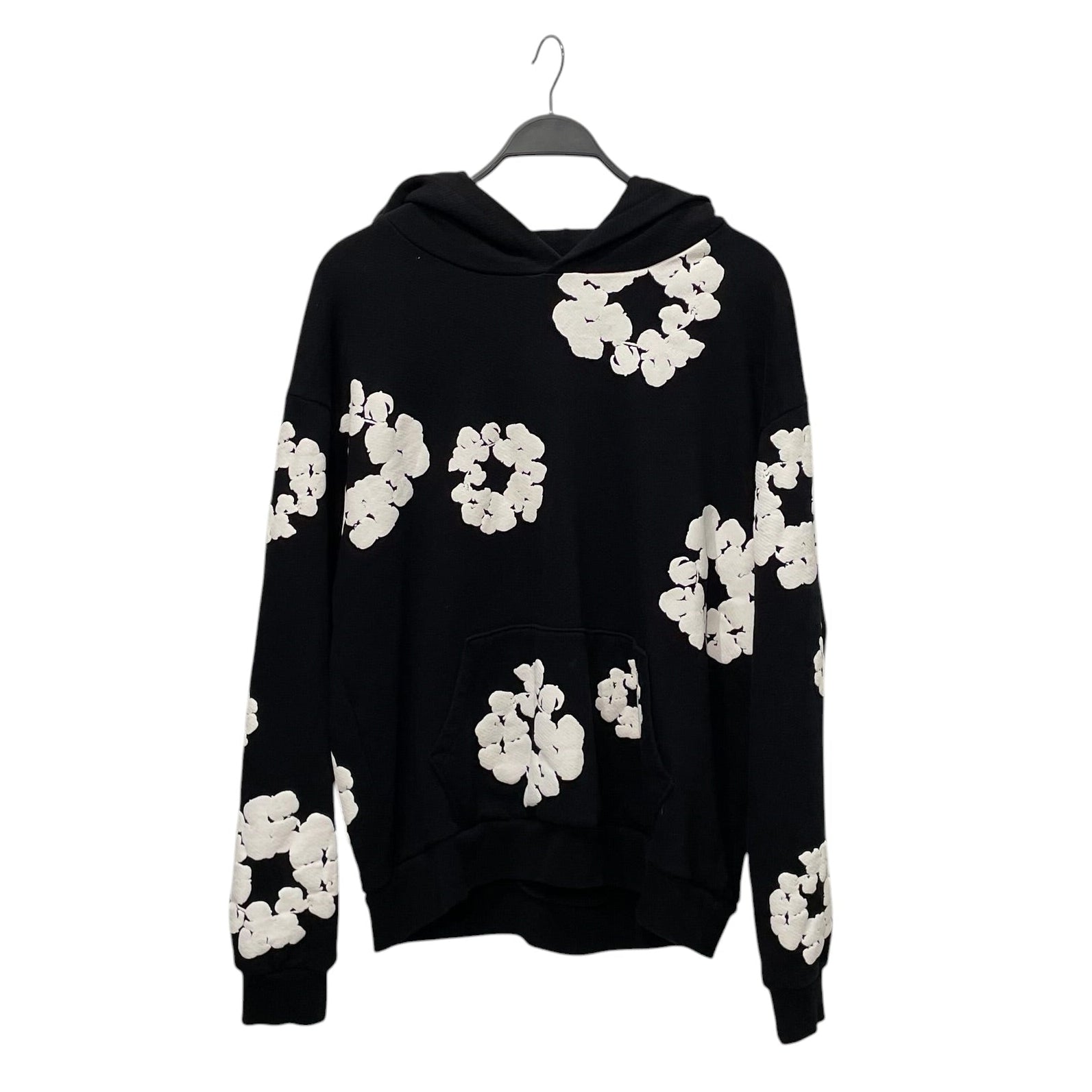 DENIM TEARS/Hoodie/XL/All Over Print/Cotton/BLK/White Logos view 1