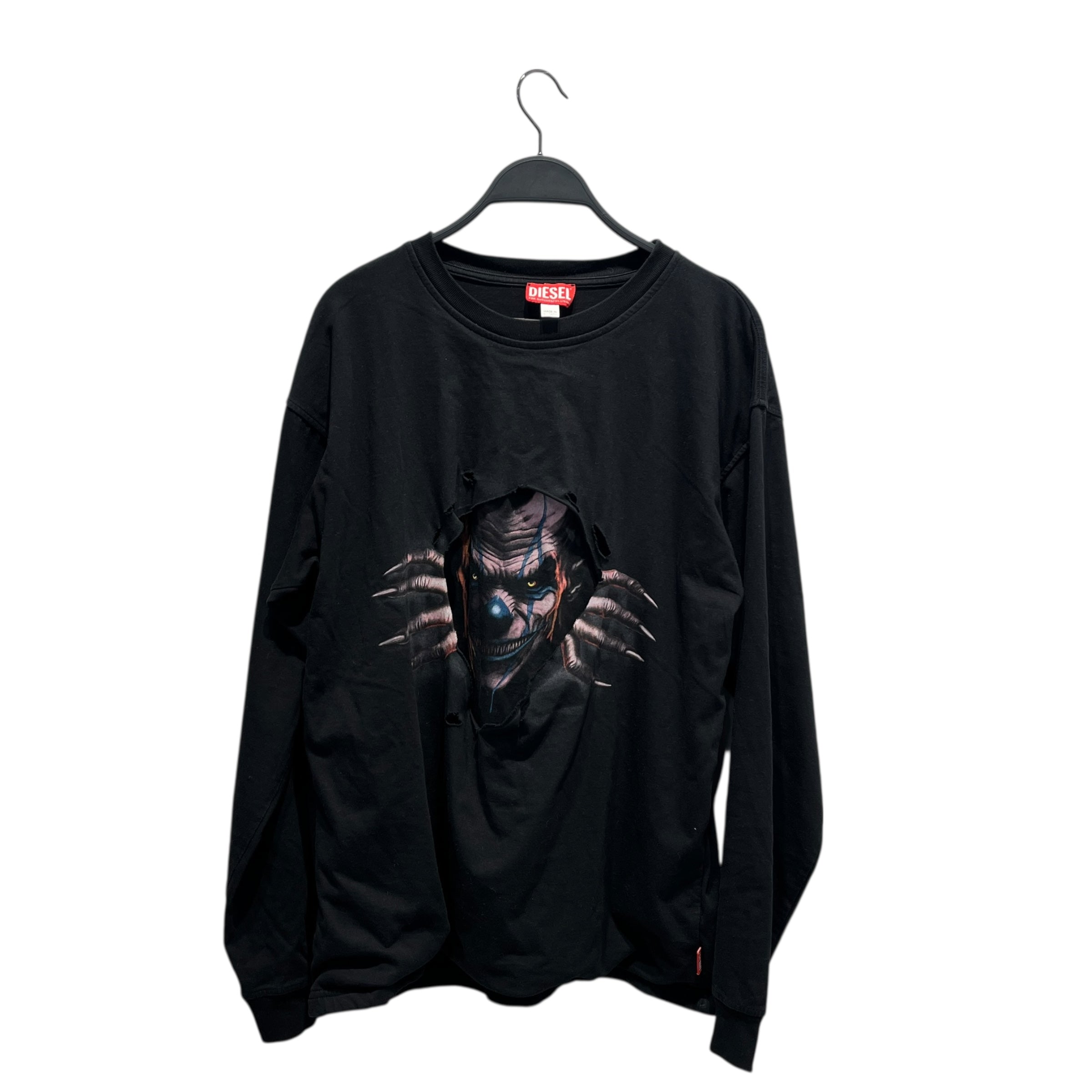 DIESEL/LS T-Shirt/S/Cotton/BLK/Graphic/CLOWN /T-BOX-LS-P1 view 1