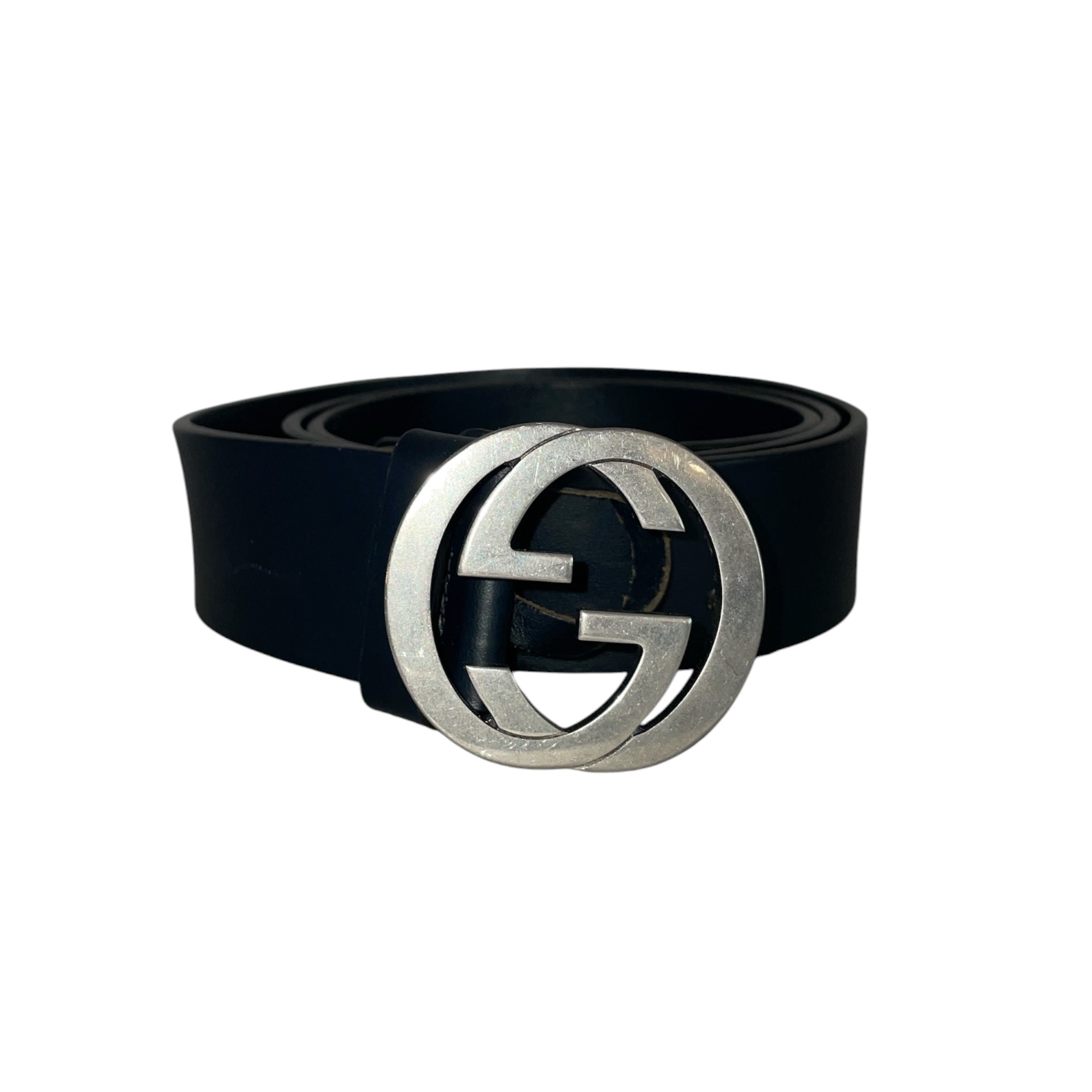 GUCCI/Belt/Leather/BLK/INTERLOCKING G+ view 1