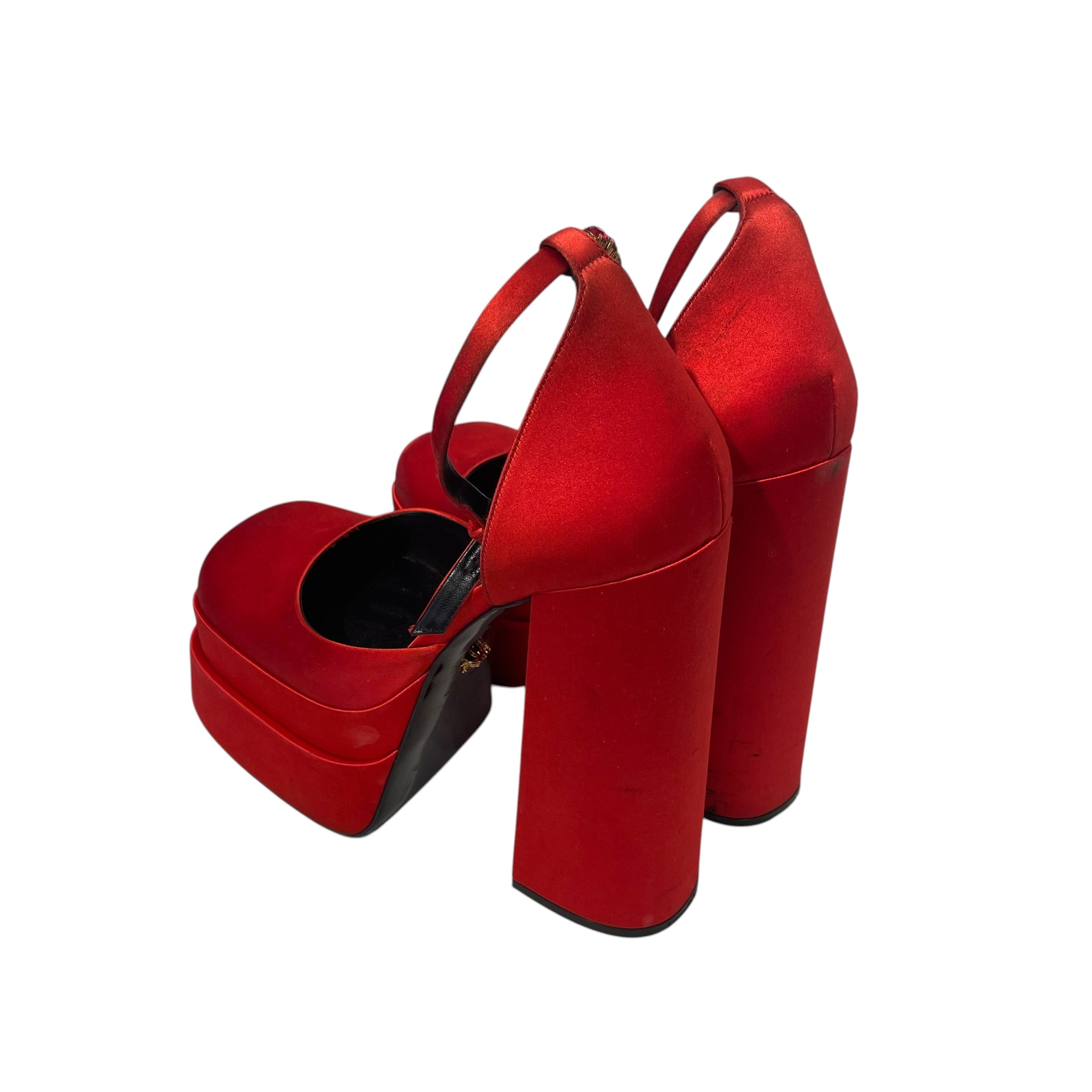 VERSACE/Heels/EU 41/Silk/RED/Ankle Strap/ view 2