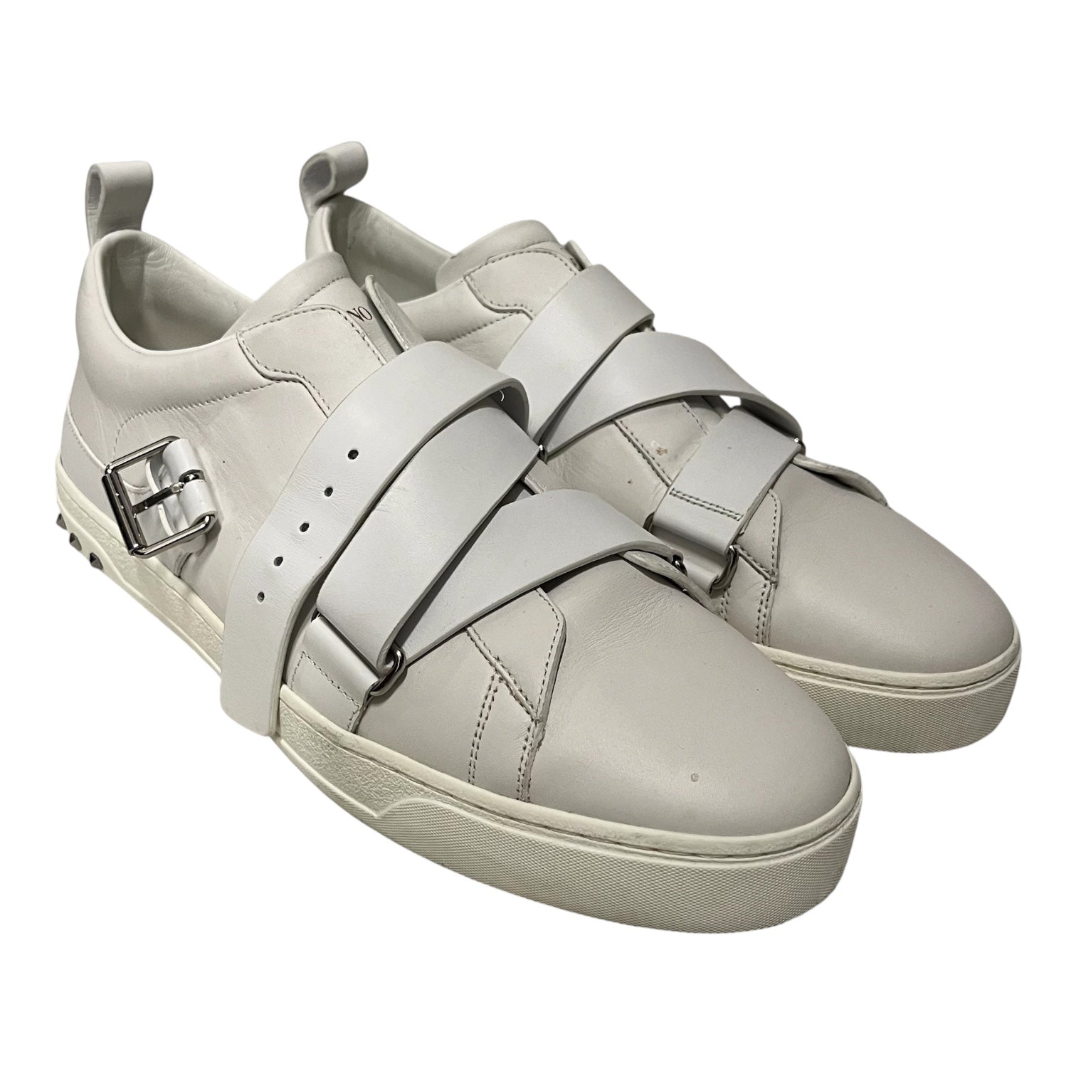 VALENTINO/Low-Sneakers/EU 43.5/Leather/WHT/valentino buckl strap wht shoe view 1