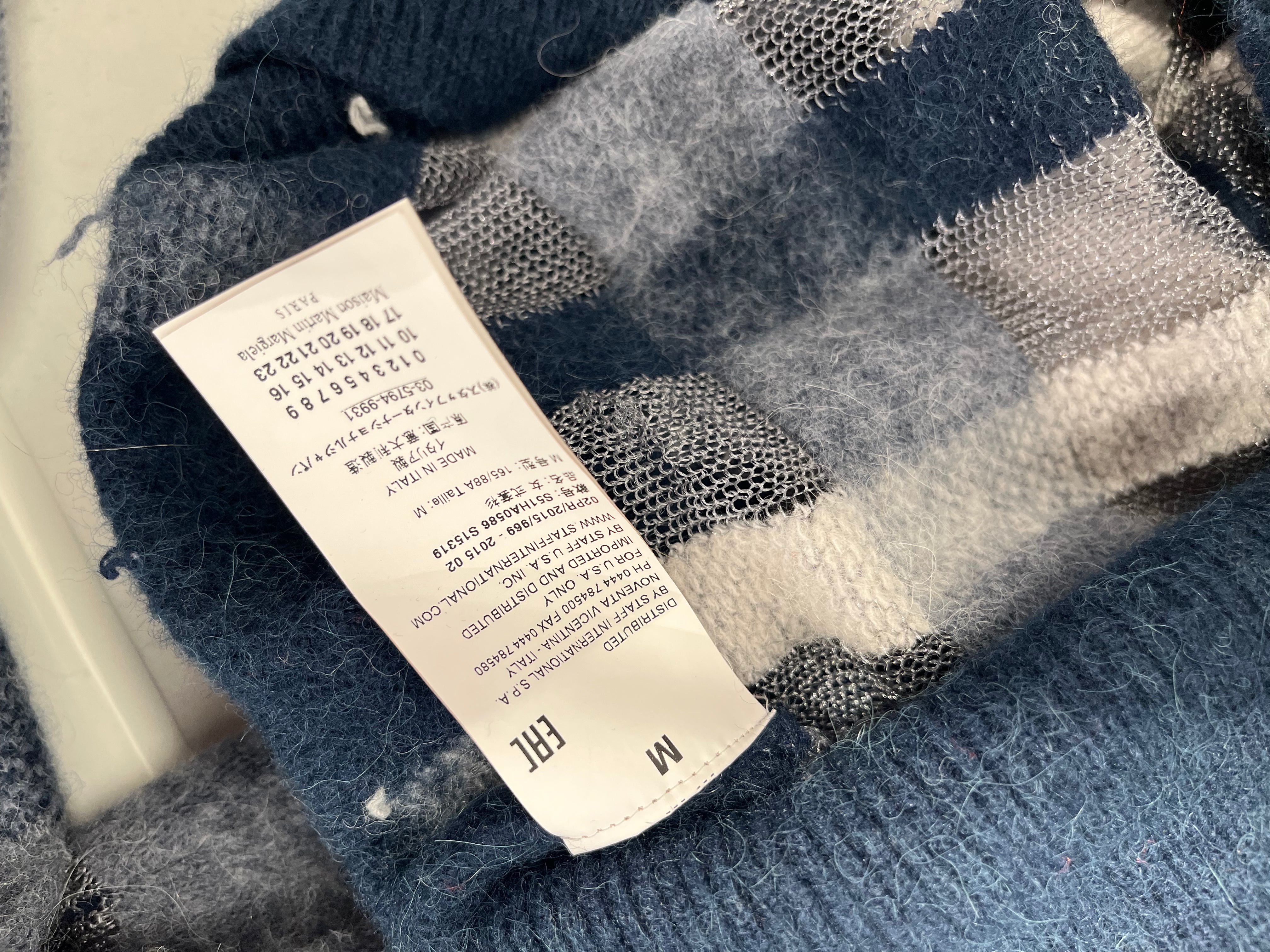 Maison Martin Margiela/Sweater/M/Gingham Check/Polyester/NVY/ view 4
