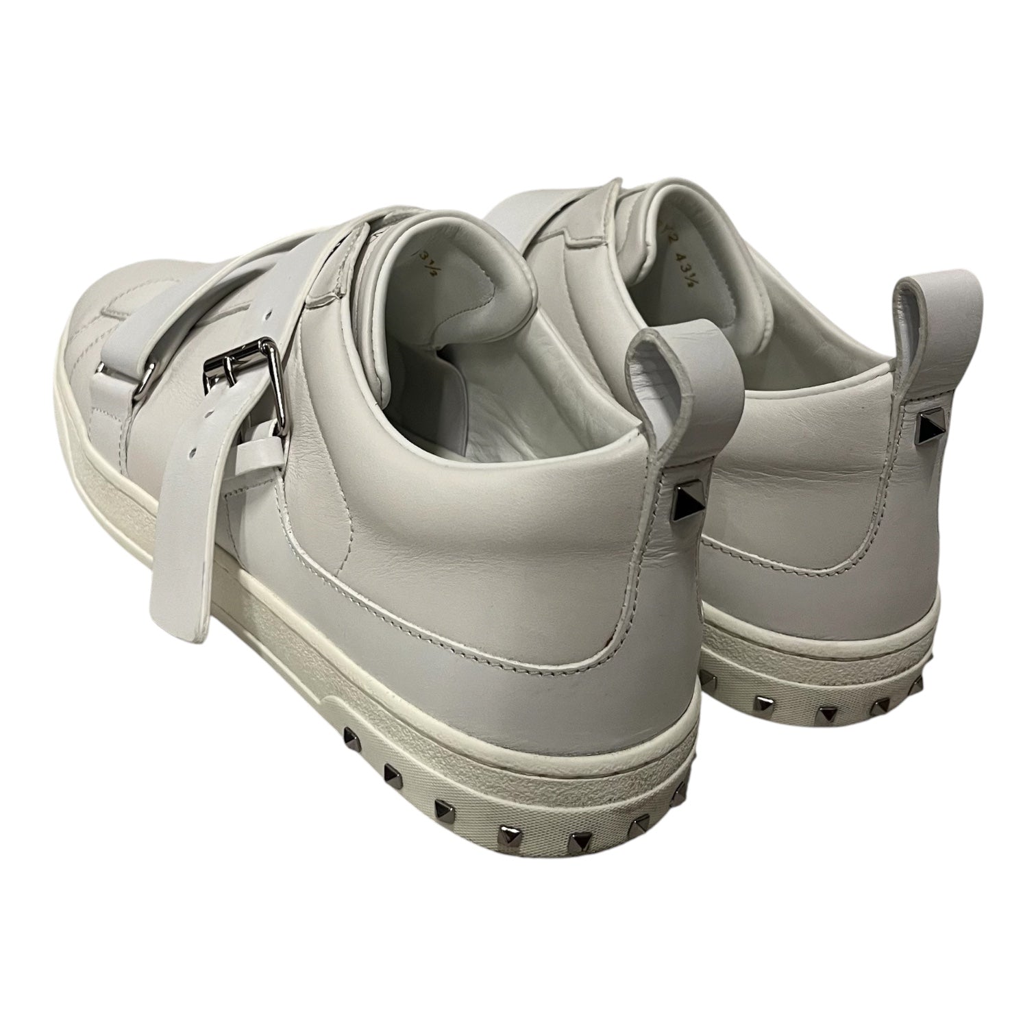 VALENTINO/Low-Sneakers/EU 43.5/Leather/WHT/valentino buckl strap wht shoe view 2