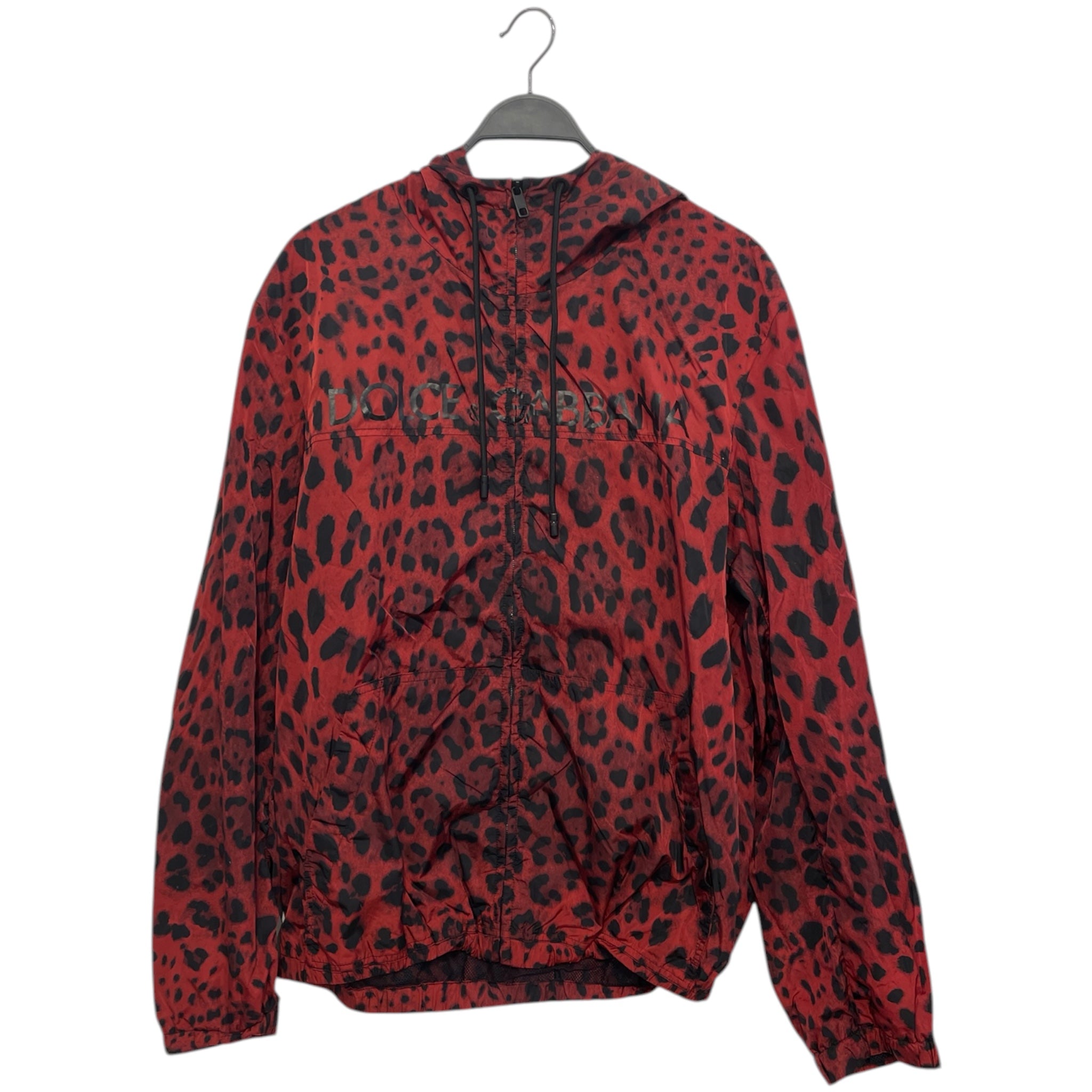 DOLCE&GABBANA/Windbreaker/48/Nylon/RED/Animal Pattern/cheetah print red & blk view 1