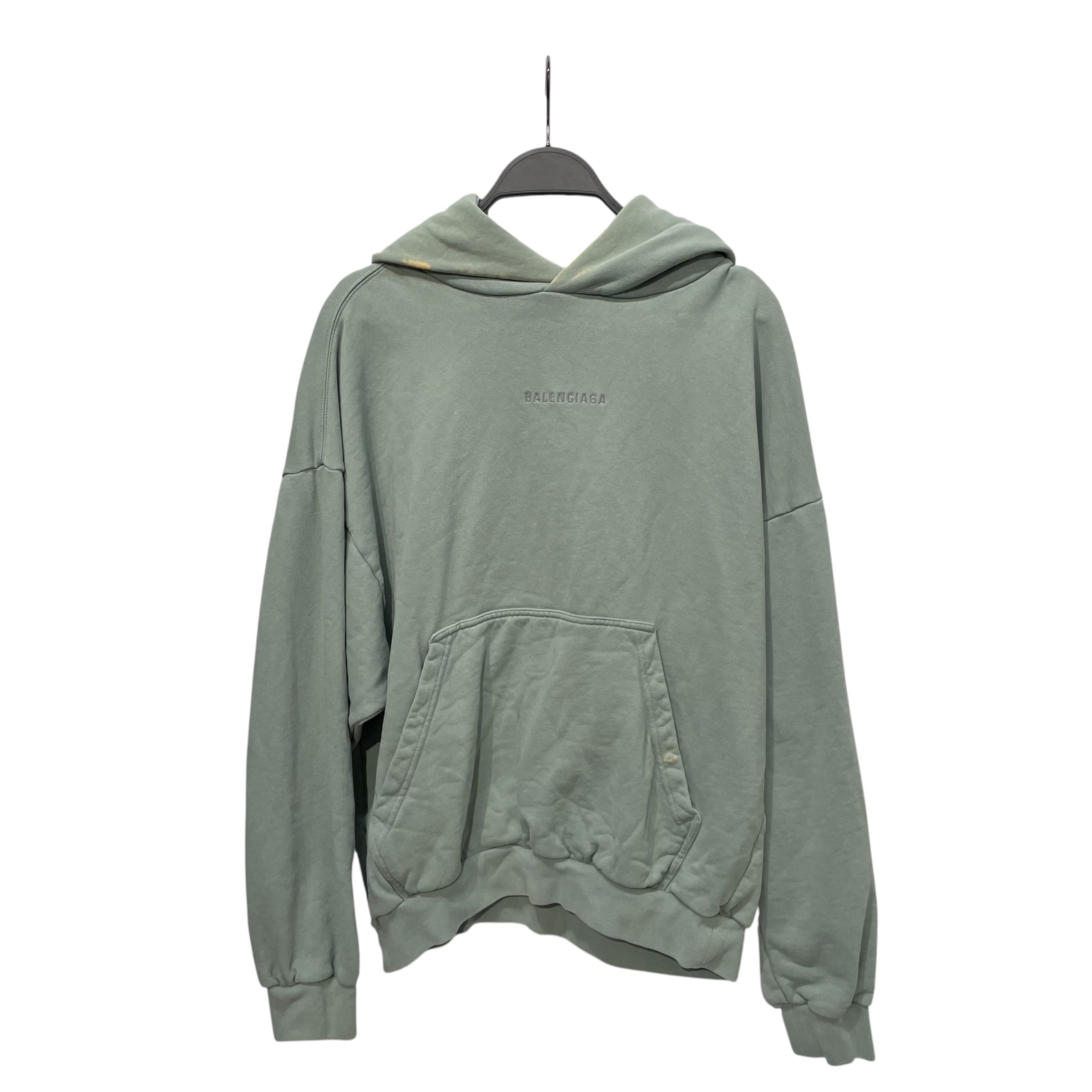 BALENCIAGA/Hoodie/XS/Graphic/Cotton/GRN/front and back embroidered view 1